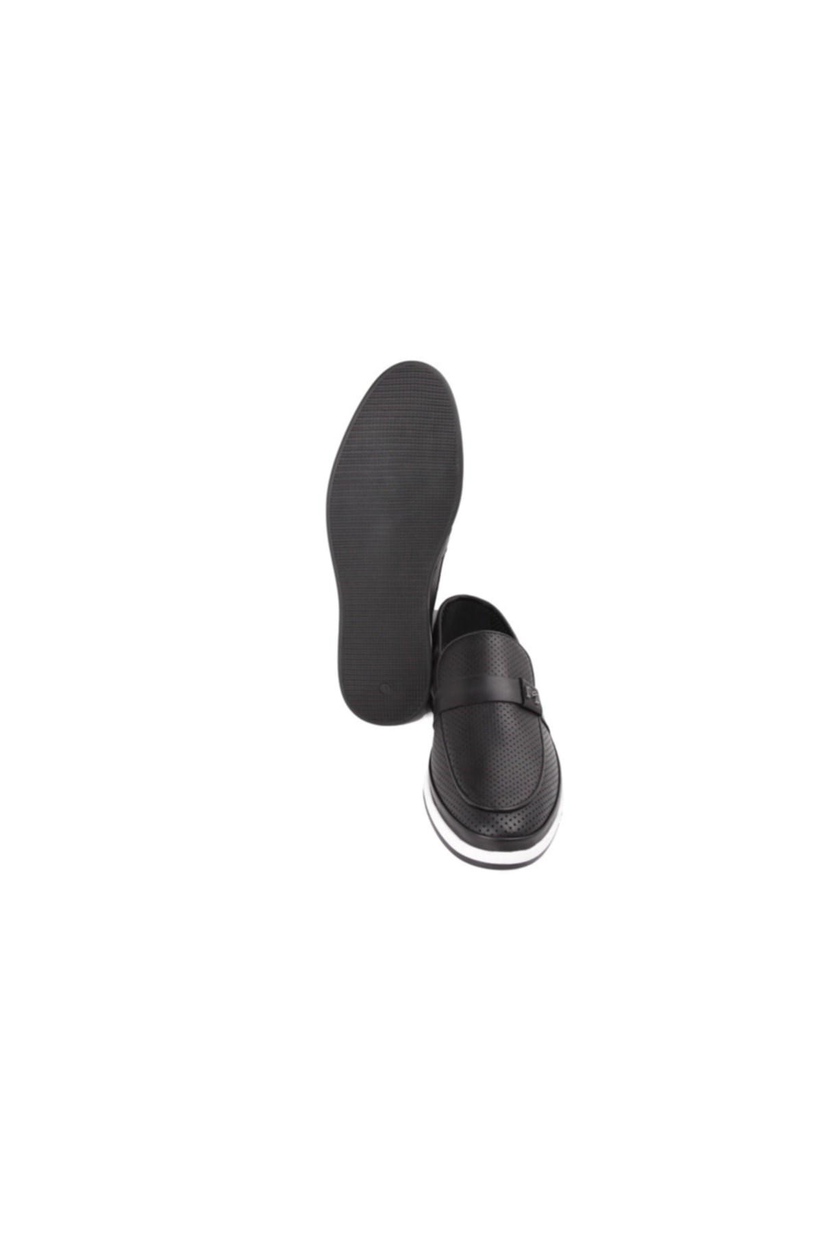 15166 Klasik Siyah Hakiki Deri Anatomik Casual Ayakkabı - Görsel 5