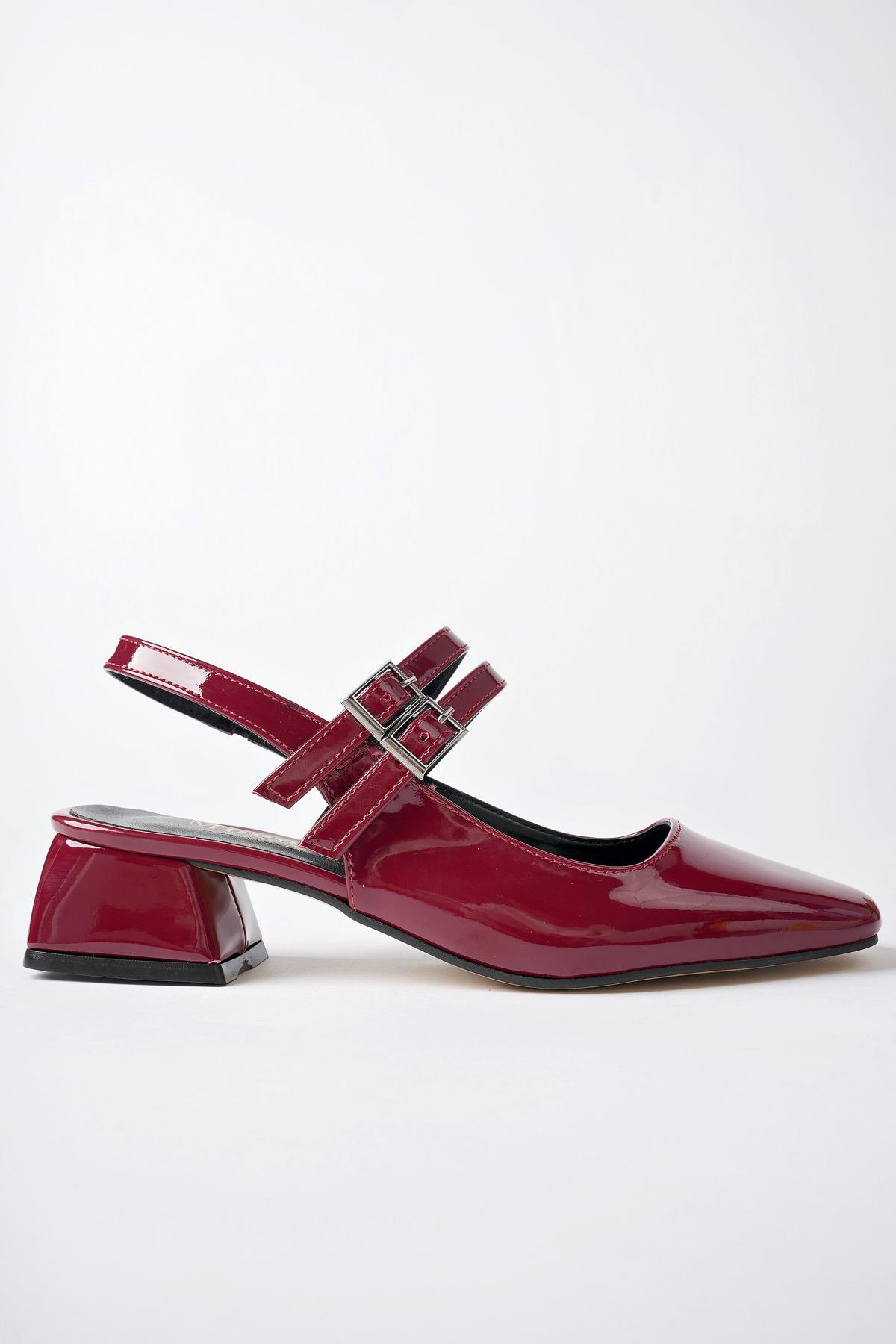 JANE Garantili Arkası Açık Kare Burunlu Kadın Günlük Kısa Topuklu Ayakkabı - Görsel 2