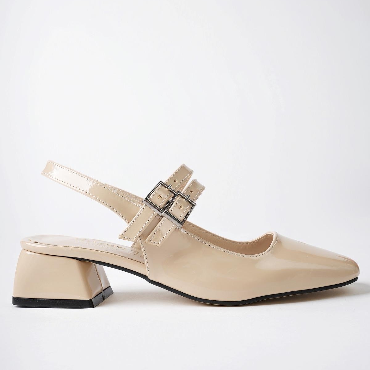 JANE Garantili Arkası Açık Kare Burunlu Kadın Günlük Kısa Topuklu Ayakkabı - Görsel 7