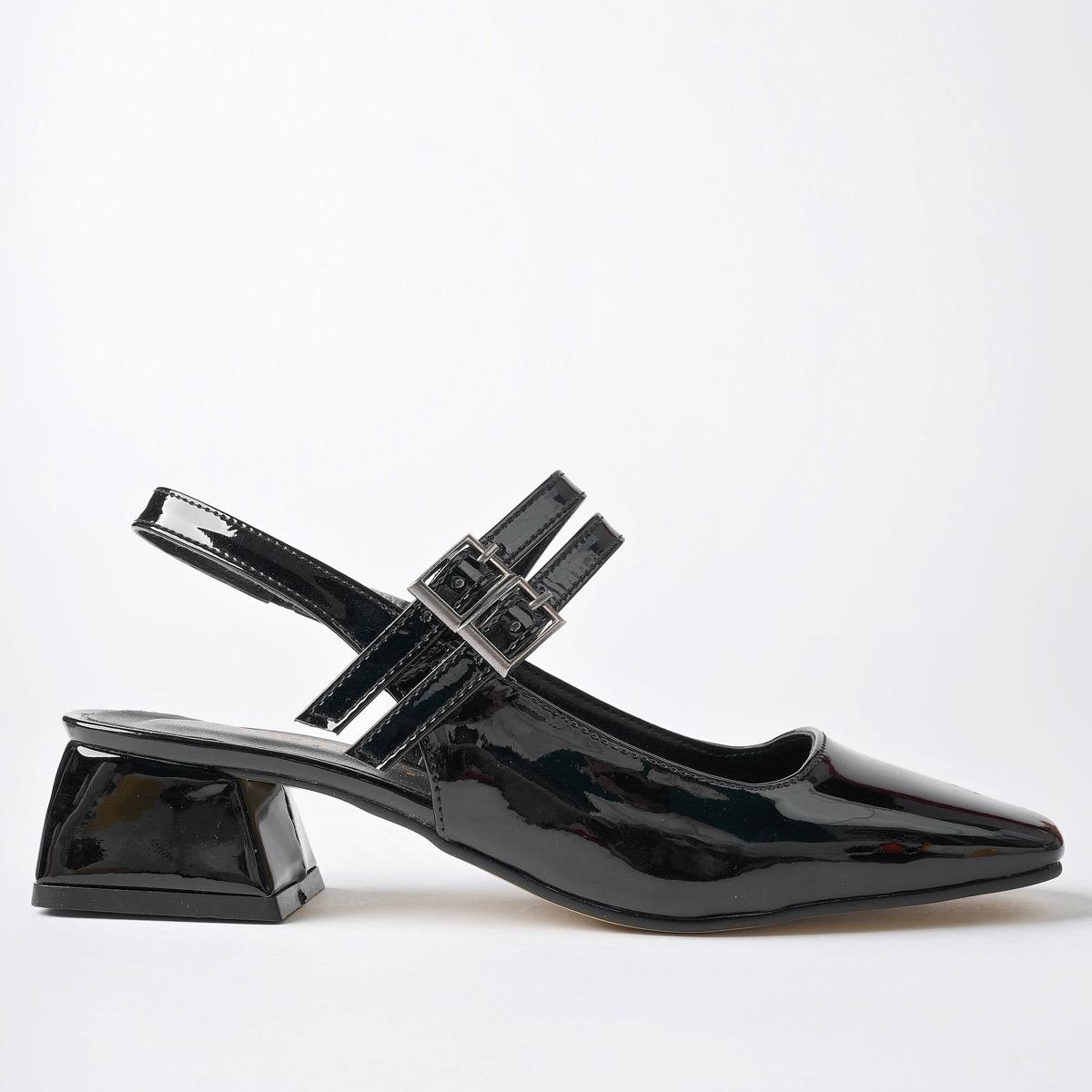 JANE Garantili Arkası Açık Kare Burunlu Kadın Günlük Kısa Topuklu Ayakkabı - Görsel 7