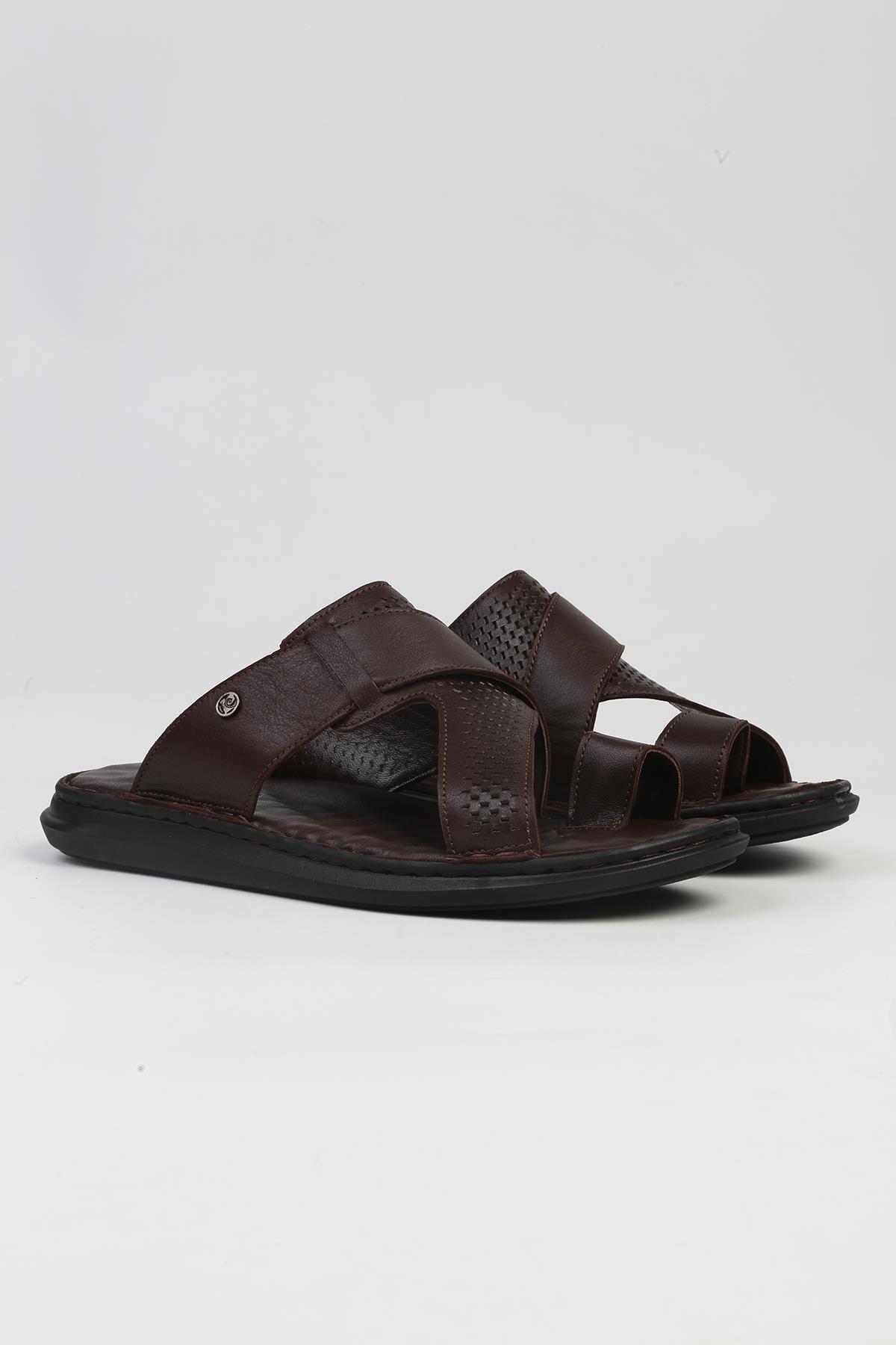 ® | PC-5123-3892 Kahve-Erkek Terlik - Görsel 3