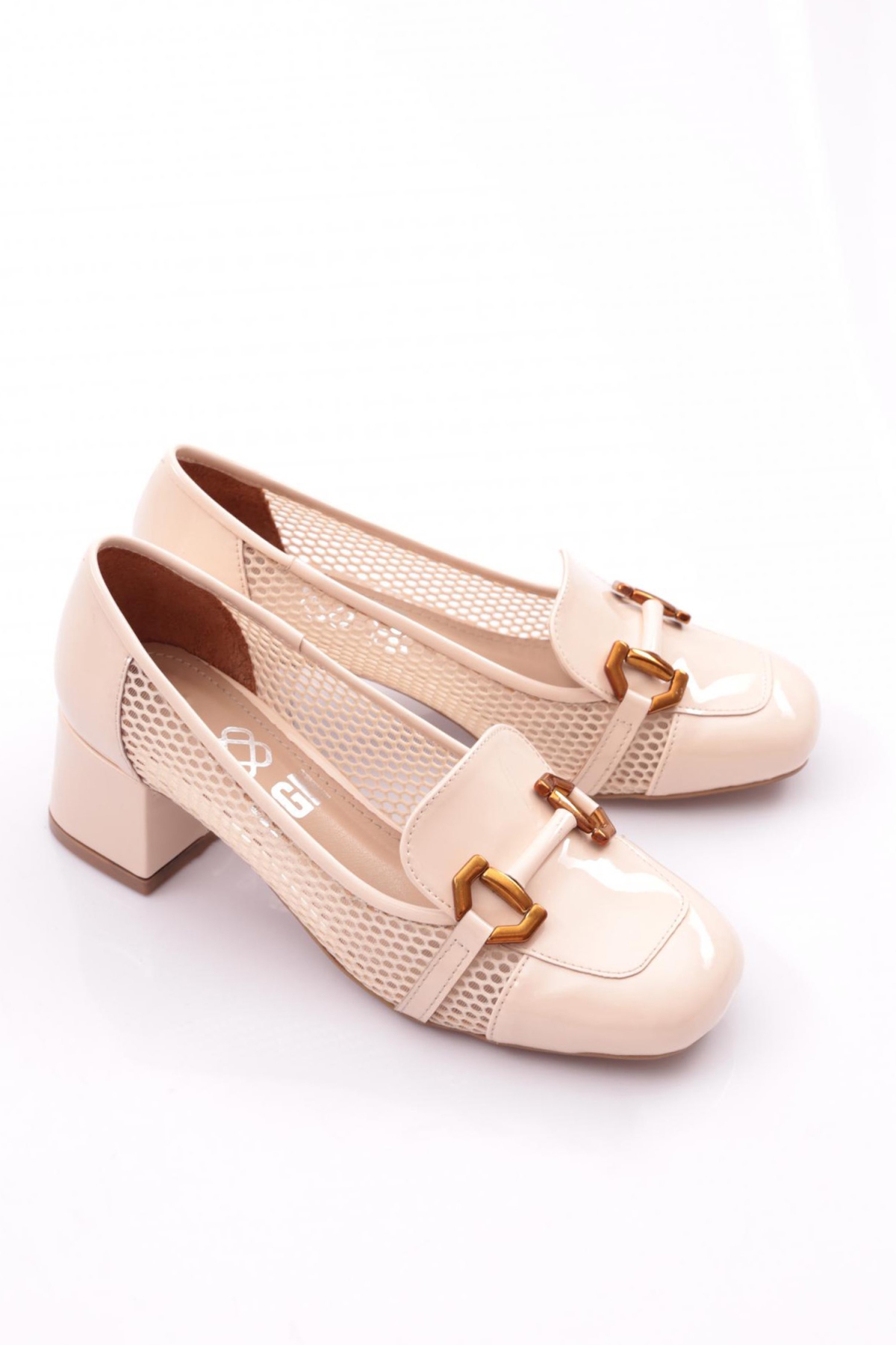 6552 Kadin Metal Aksesuarli Topuklu Ayakkabi - Görsel 3