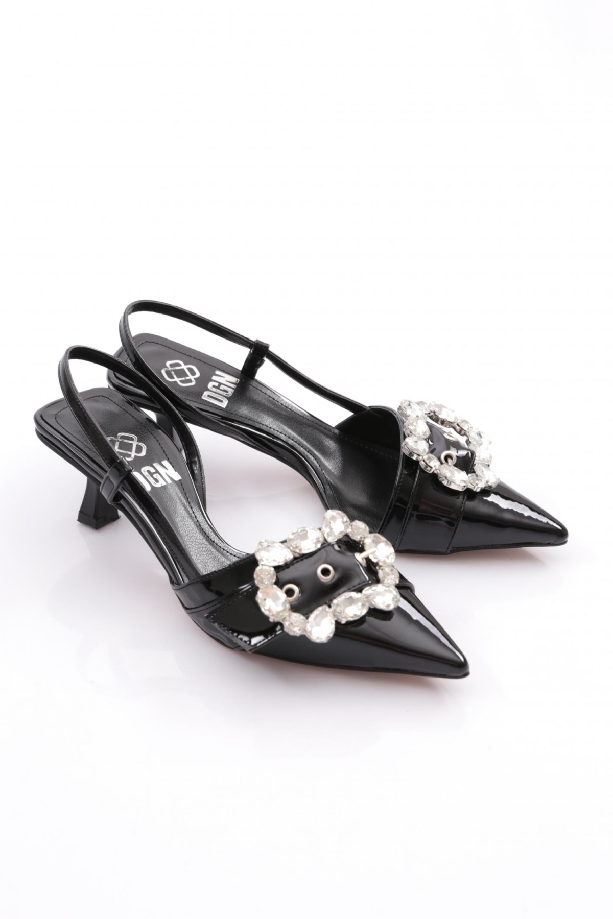 6107 Kadin Taş İşlemeli Topuklu Abiye Ayakkabi - Görsel 3