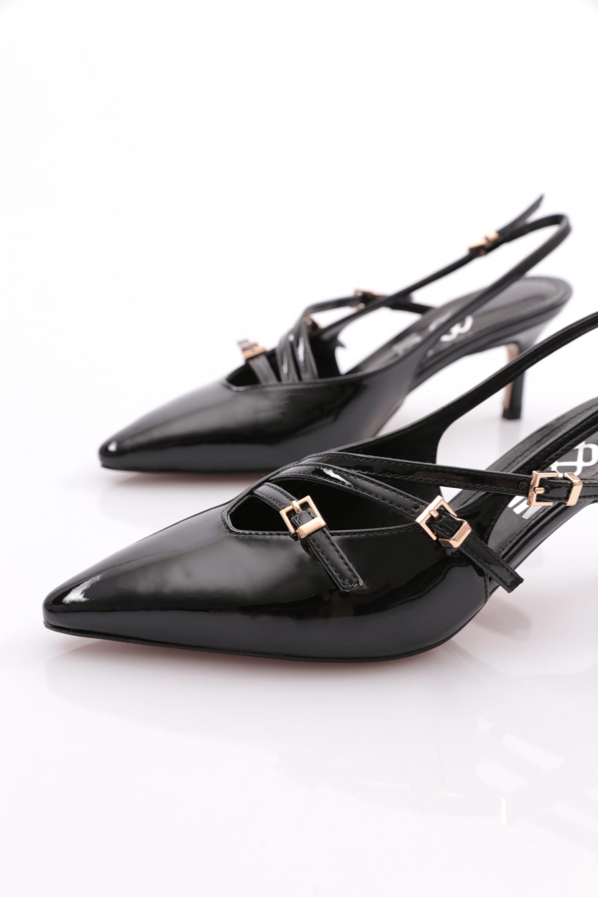 6655 Kadin Üstü Kemer Aksesuarli Topuklu Ayakkabi - Görsel 5