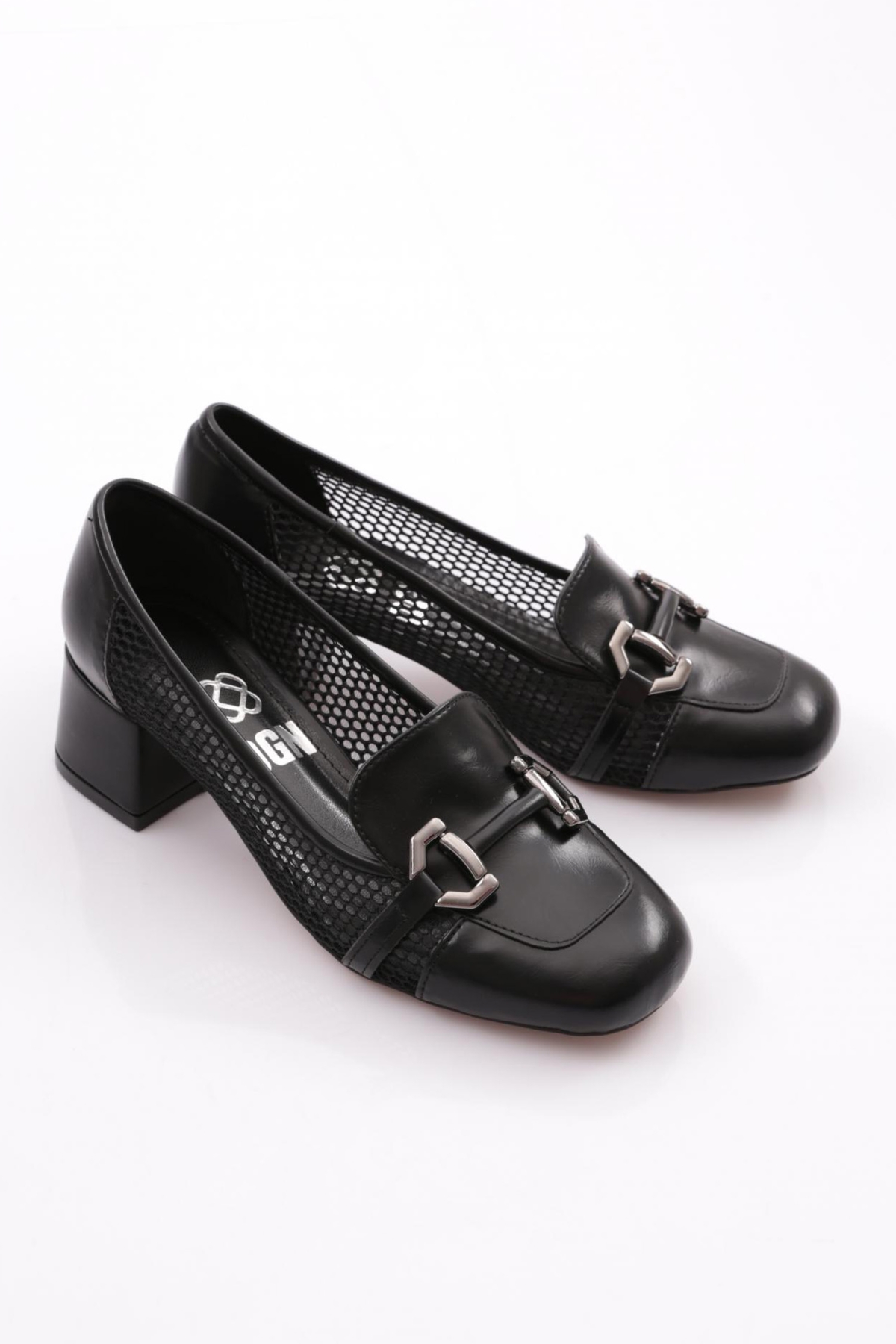 6552 Kadin Metal Aksesuarli Topuklu Ayakkabi - Görsel 3