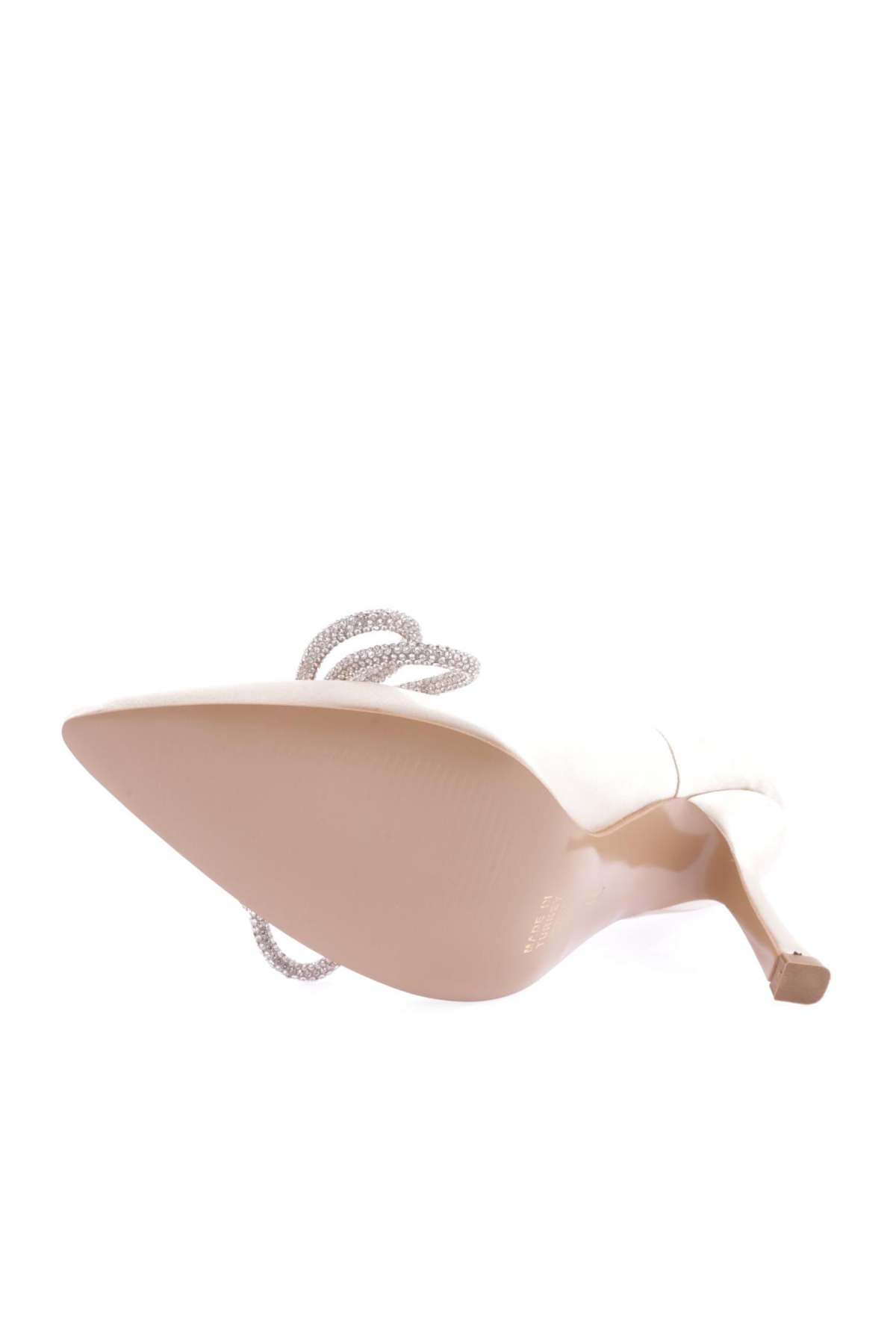 5755-424 Gümüş Fiyonk Tokali Sivri Burun Kadin Topuklu Ayakkabi - Görsel 6