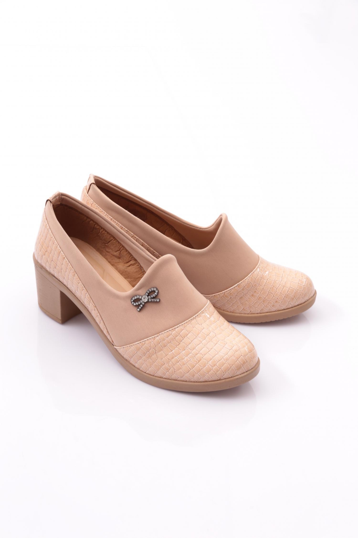23031 Kadin Kurdela Desenli Topuklu Ayakkabi - Görsel 3
