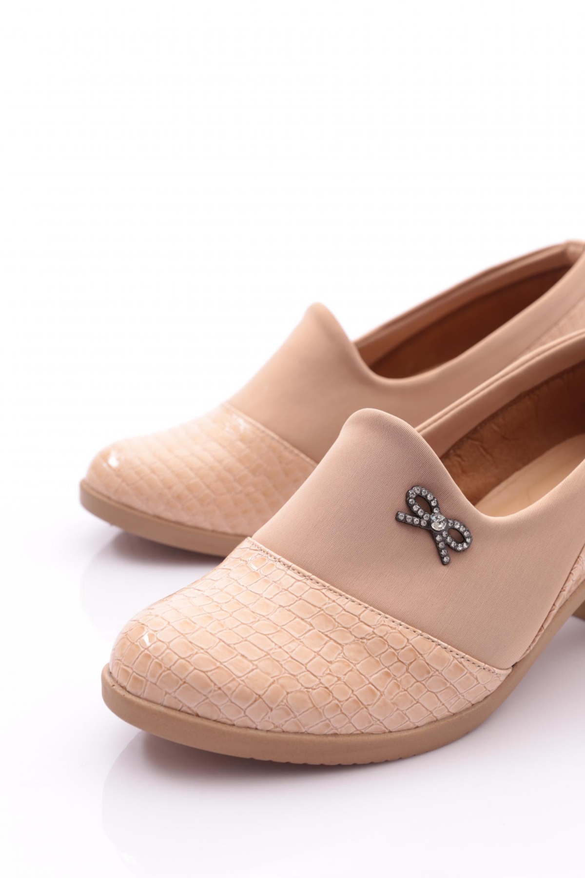 23031 Kadin Kurdela Desenli Topuklu Ayakkabi - Görsel 5