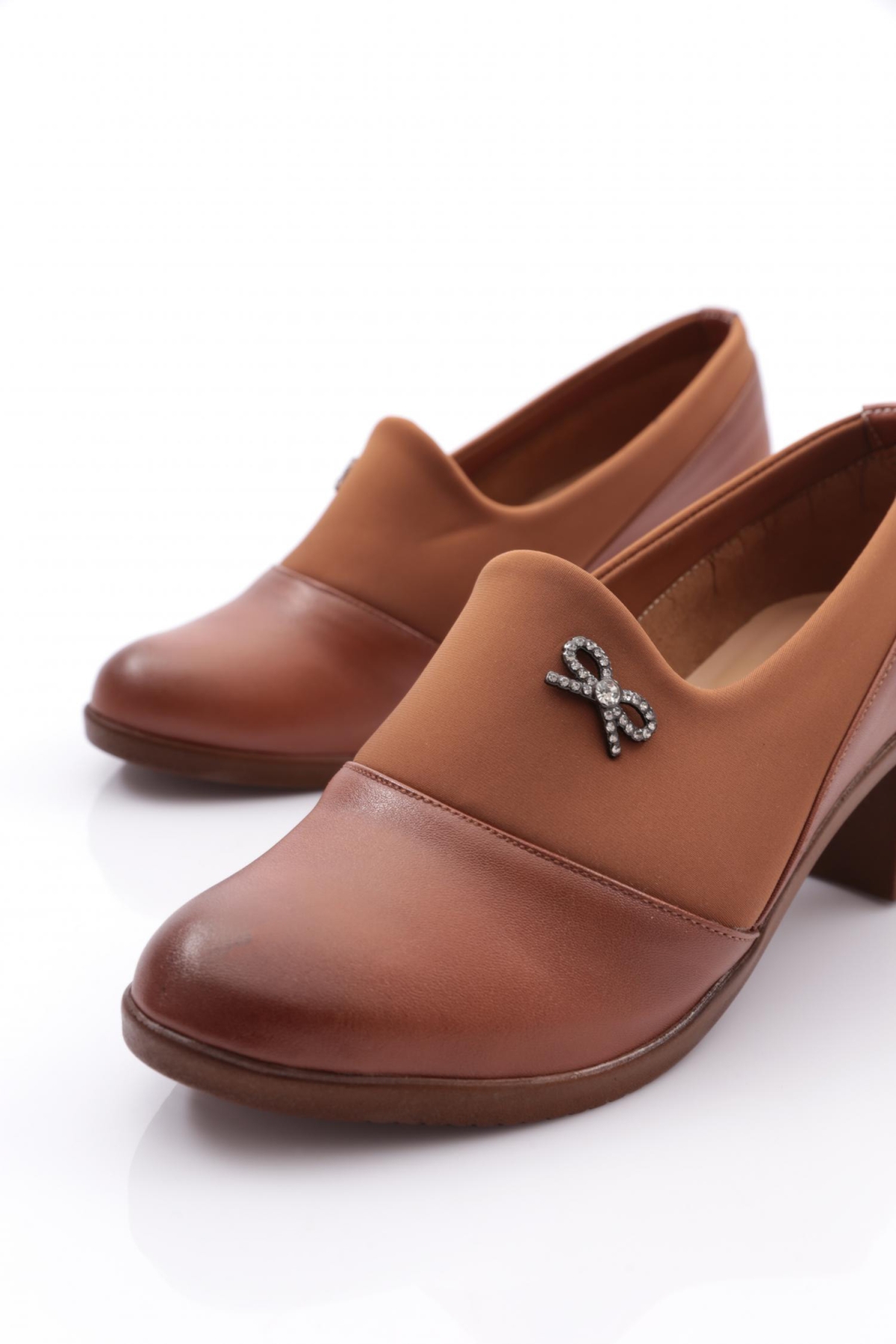 23032 Kadin Kurdela Desenli Topuklu Ayakkabi - Görsel 5