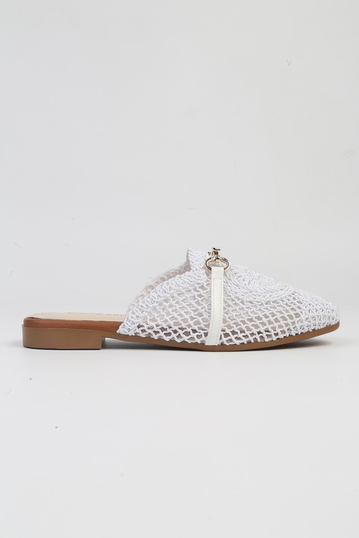 ® | PC-53128- 3829 Beyaz-Kadın Terlik - Görsel 2
