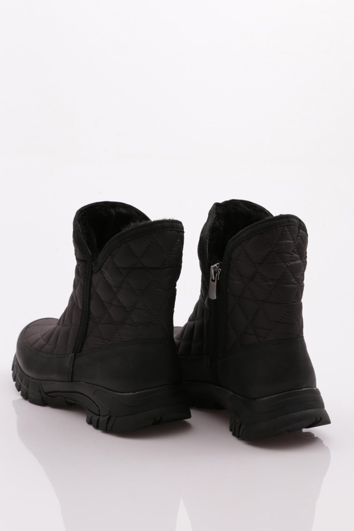 1052-1 Kadin Kürklü Fermuarli Bot - Görsel 4