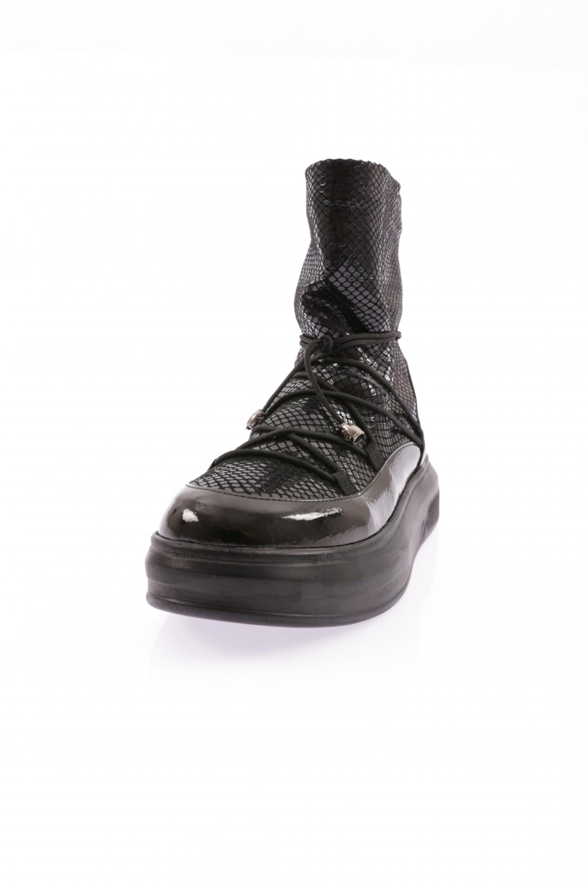 964 Kadin Kalin Taban Lastik Bağcikli İçi Kürklü Bot - Görsel 3