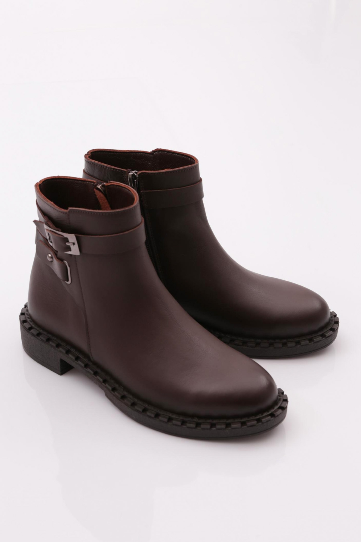 050 Kadin Yani Kemerli Klasik Bot - Görsel 3