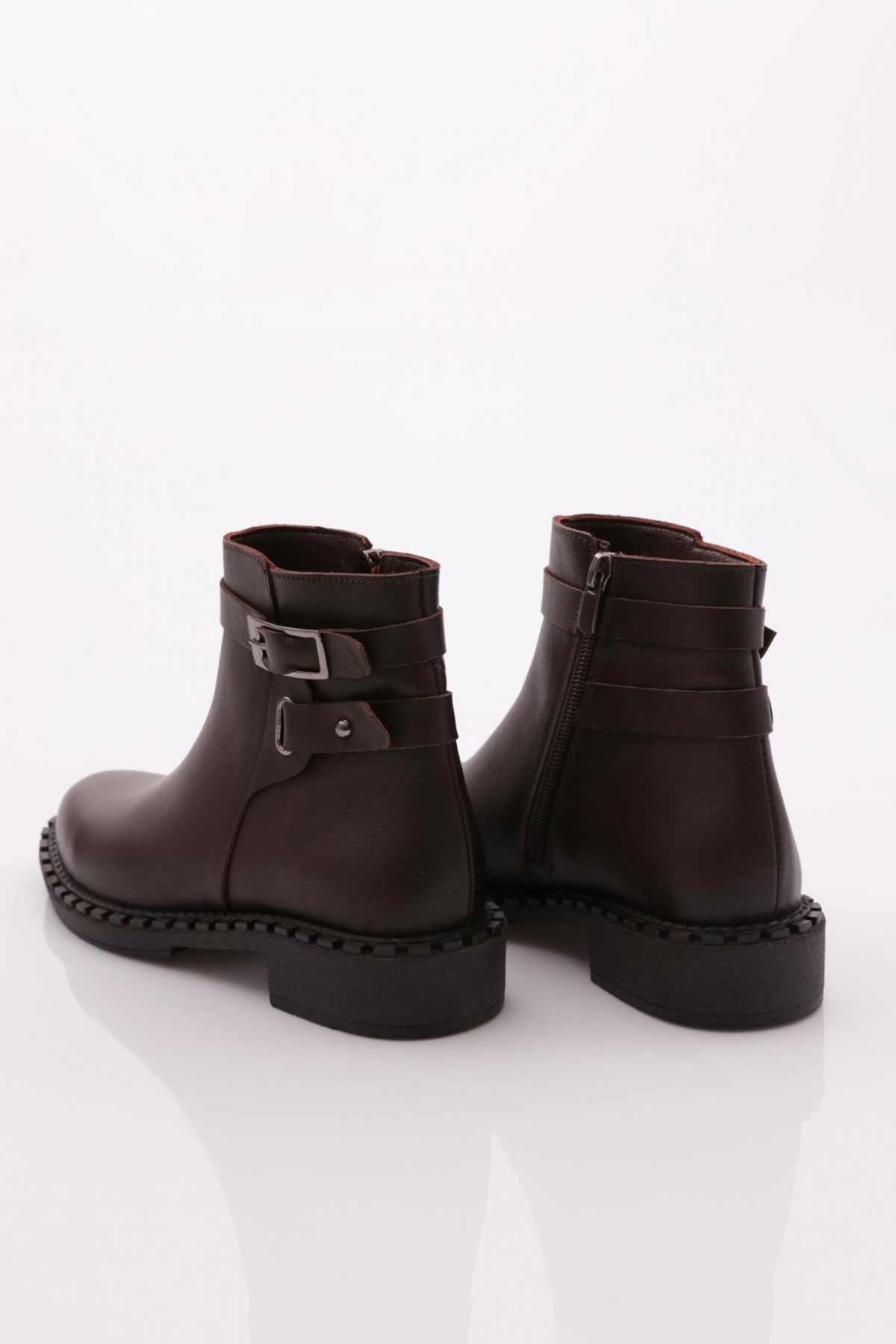 050 Kadin Yani Kemerli Klasik Bot - Görsel 4