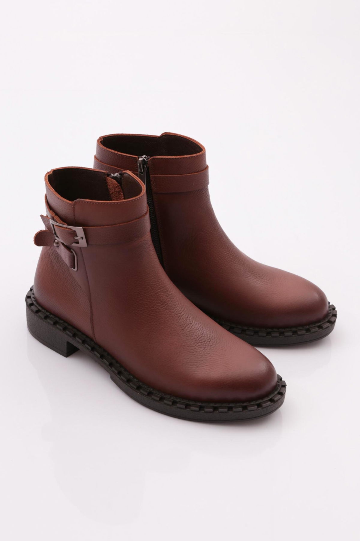 050 Kadin Yani Kemerli Klasik Bot - Görsel 3