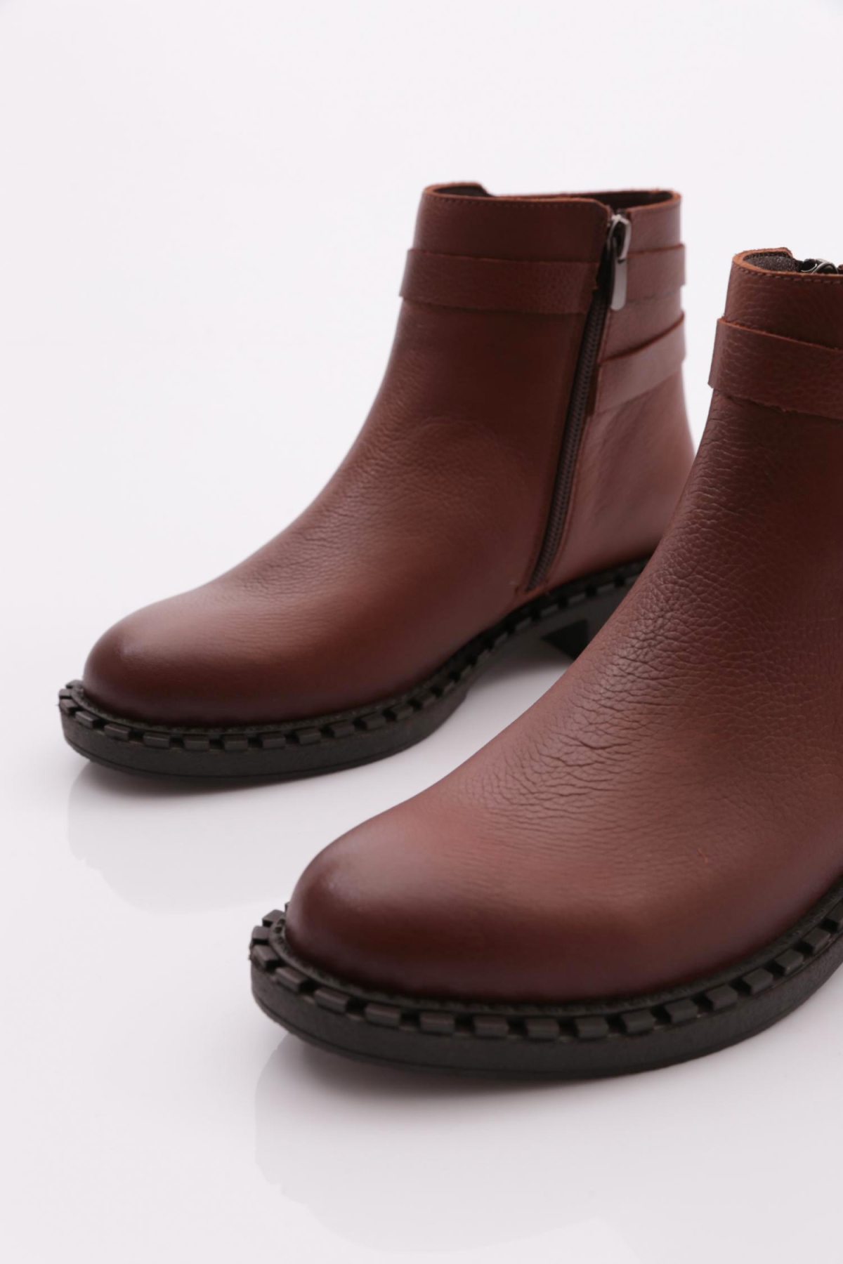 050 Kadin Yani Kemerli Klasik Bot - Görsel 5