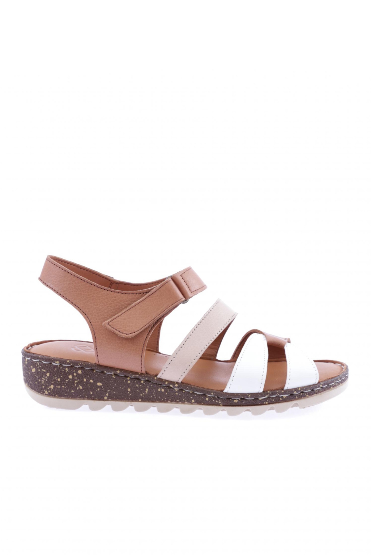 320-23Y Kadin Sirali Bantli Cirtli Sandalet - Görsel 2