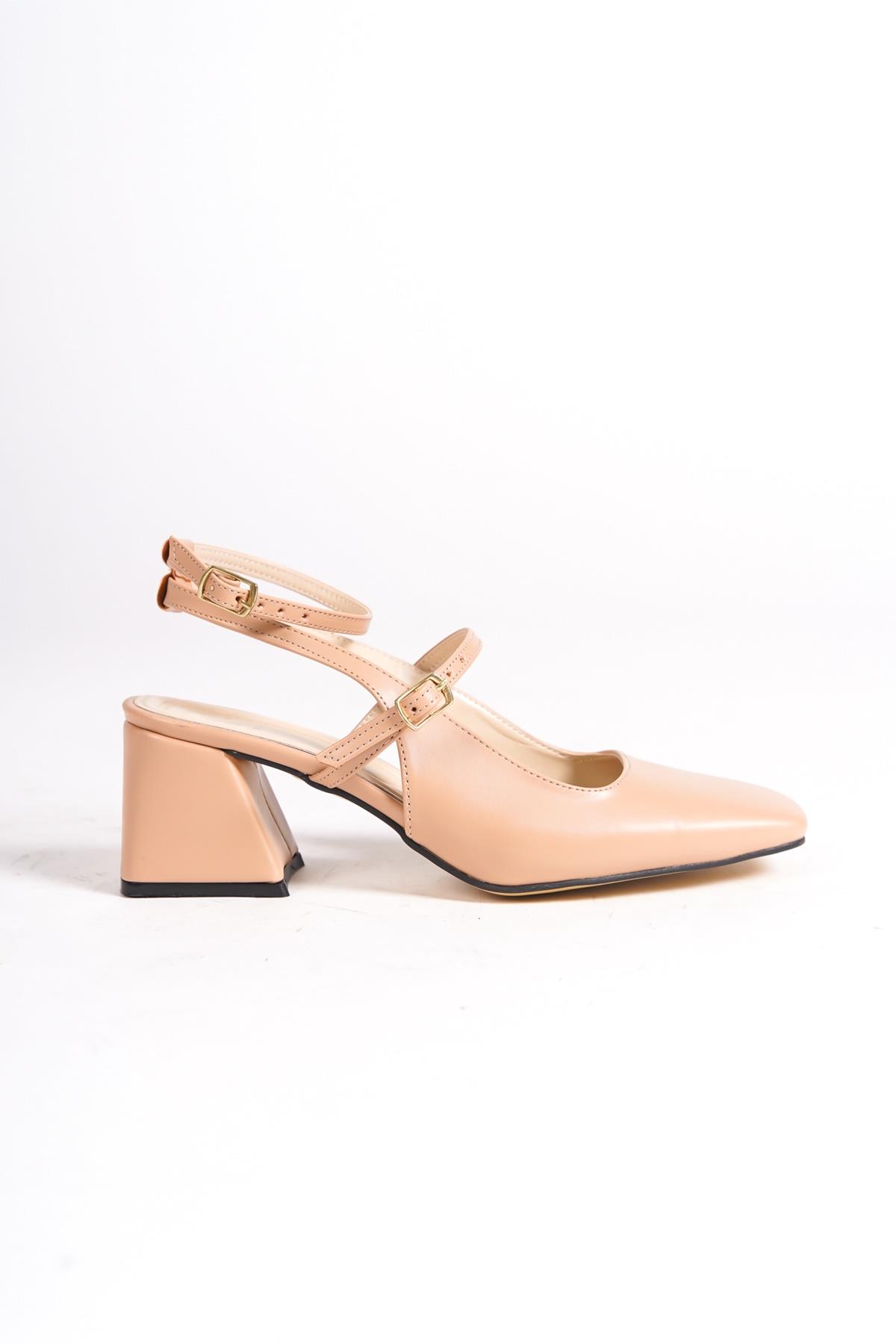 Mulia Ten Mat Kalın Topuklu Mary Jane Bilekten Bantlı Ayakkabı - Görsel 5