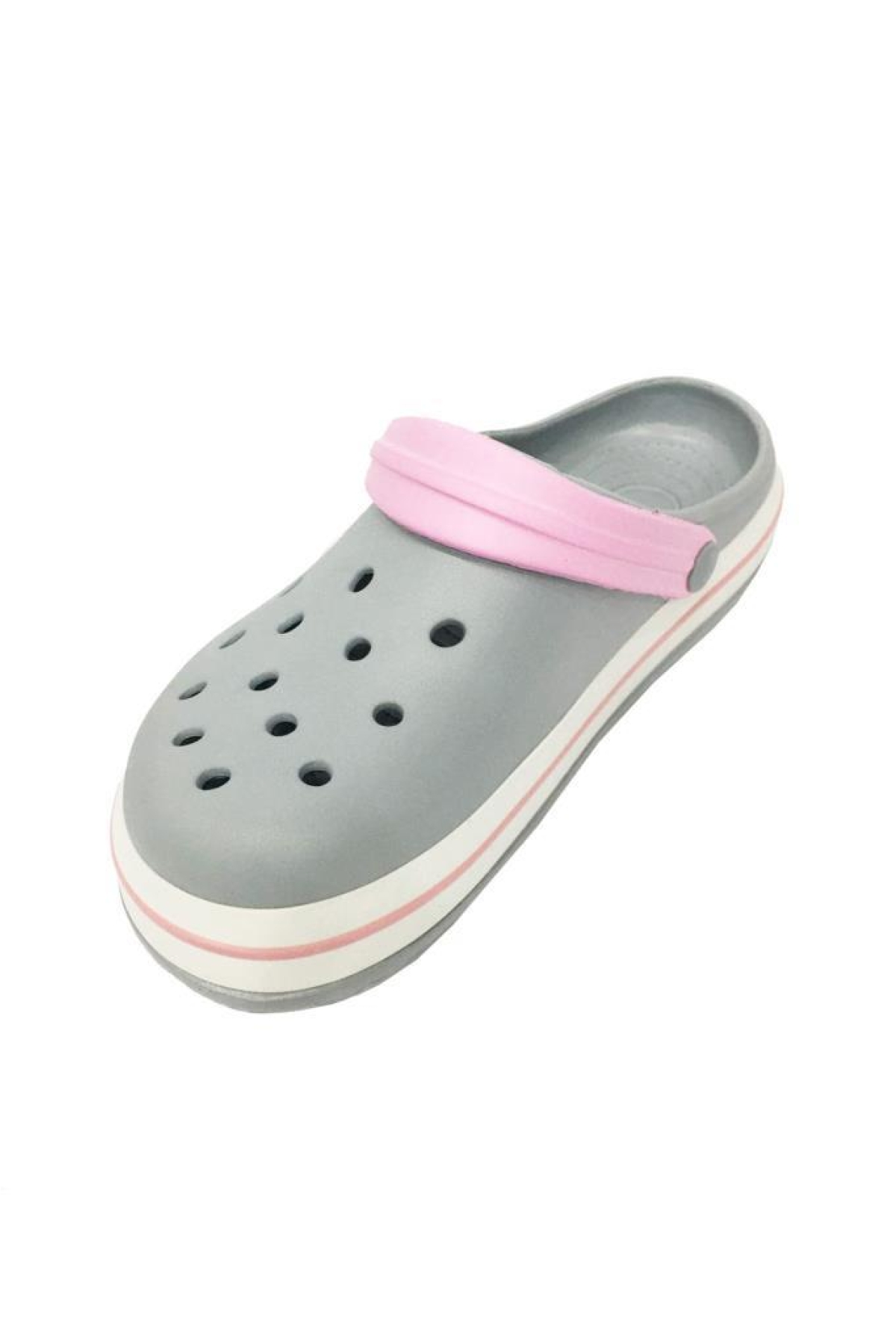 Akınal E195-24 Medical Sabo Kadın Terlik Buz Gri Beyaz Pembe - Görsel 3