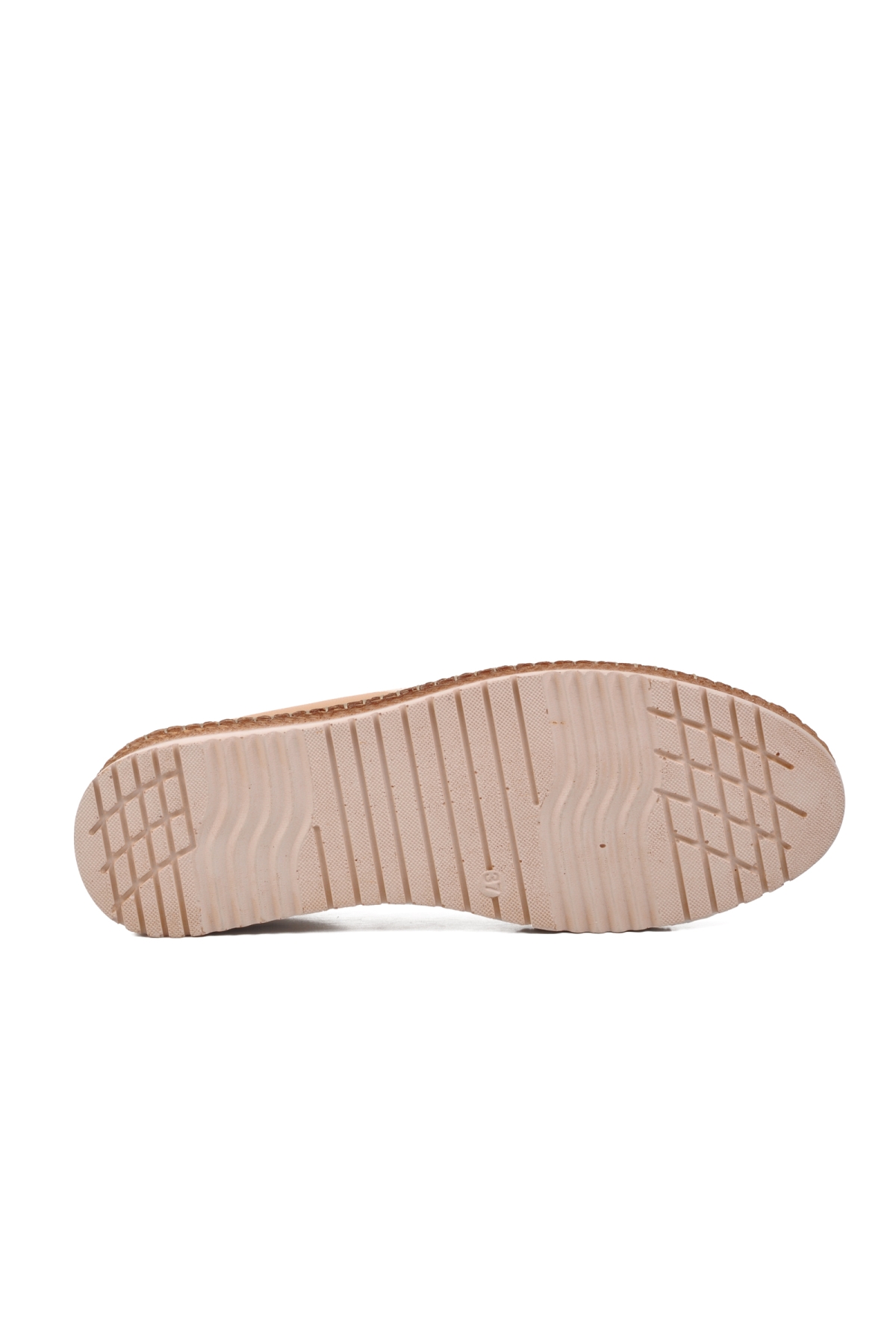 574141 Bej Hakiki Deri Kadın Günlük Ayakkabı - Görsel 6