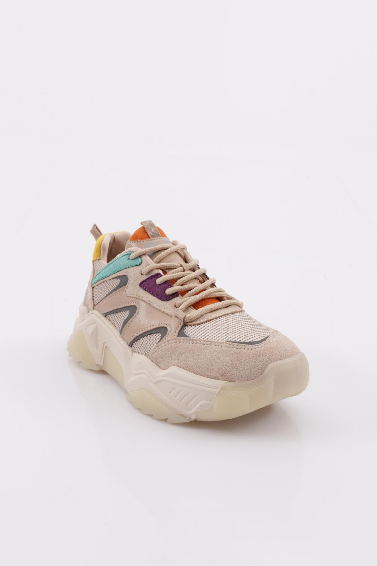 65142 Kadin Bağcikli Kalin Taban Spor Ayakkabi - Görsel 3