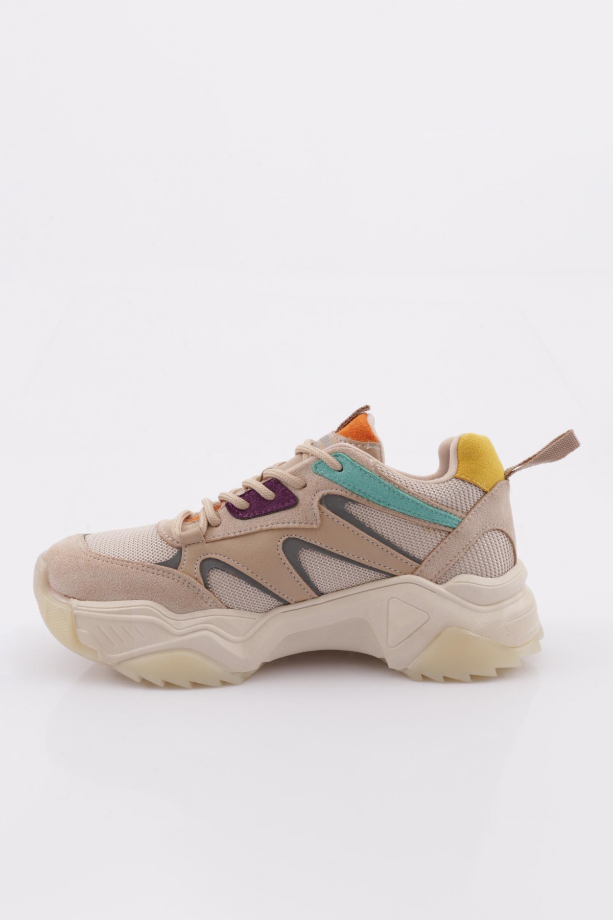 65142 Kadin Bağcikli Kalin Taban Spor Ayakkabi - Görsel 4