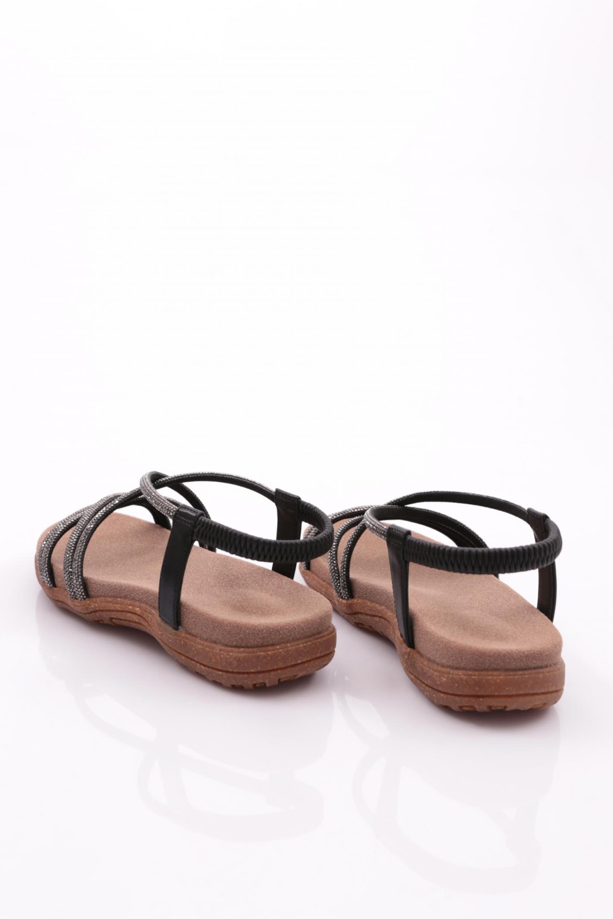 2546 Kadin Kristal Taş İpli Sandalet - Görsel 4