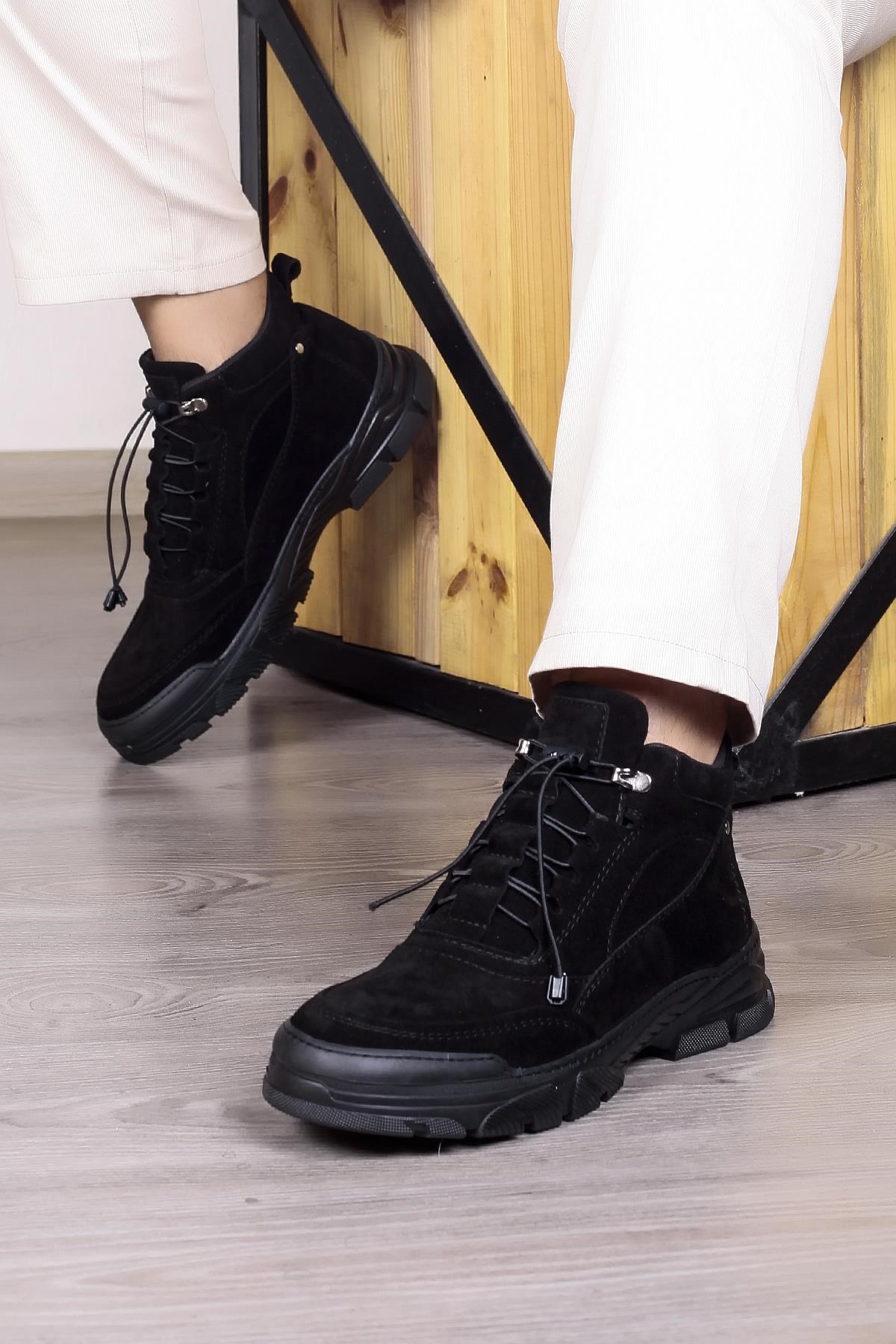 Army Hakiki Deri Kaydırmaz Taban Bağcıklı Süet Bot - Görsel 2