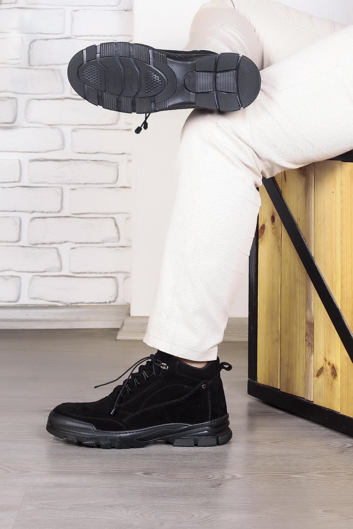 Army Hakiki Deri Kaydırmaz Taban Bağcıklı Süet Bot - Görsel 6