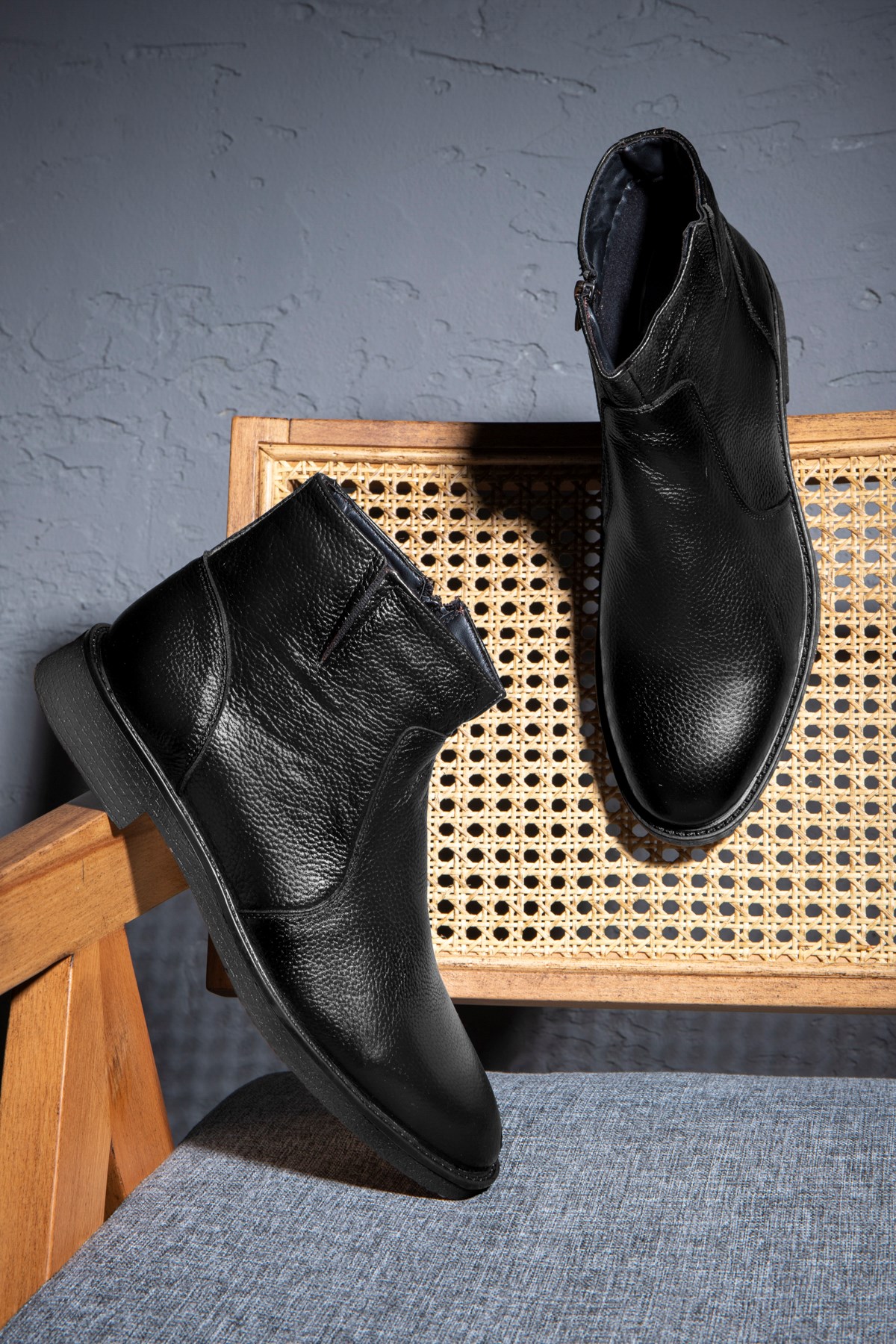 Bristol Hakiki Deri Kaydırmaz Taban Fermuarlı Chelsea Günlük Bot - Görsel 5