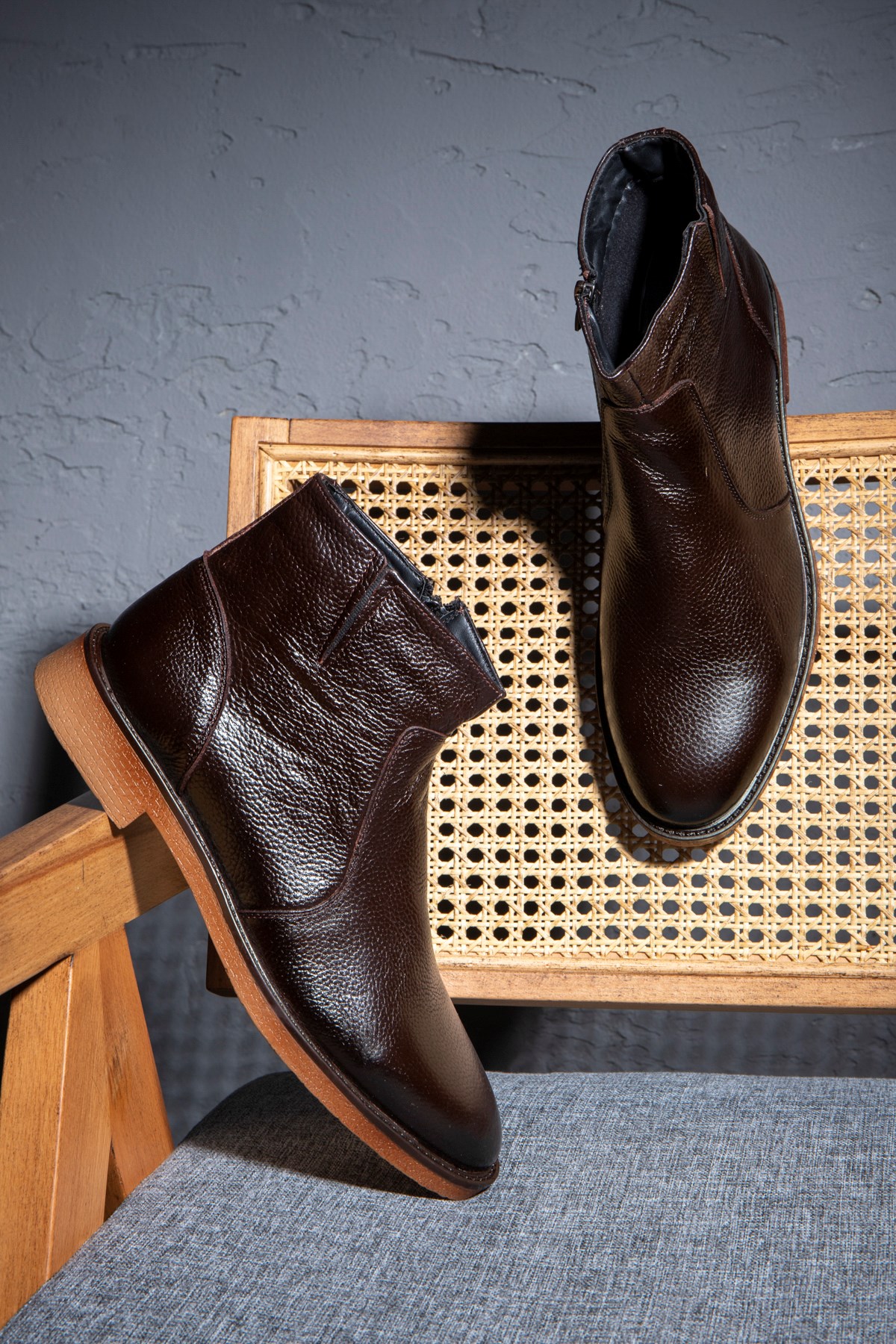 Ducavelli Bristol Hakiki Deri Kaydırmaz Taban Fermuarlı Chelsea Günlük Bot - Görsel 6