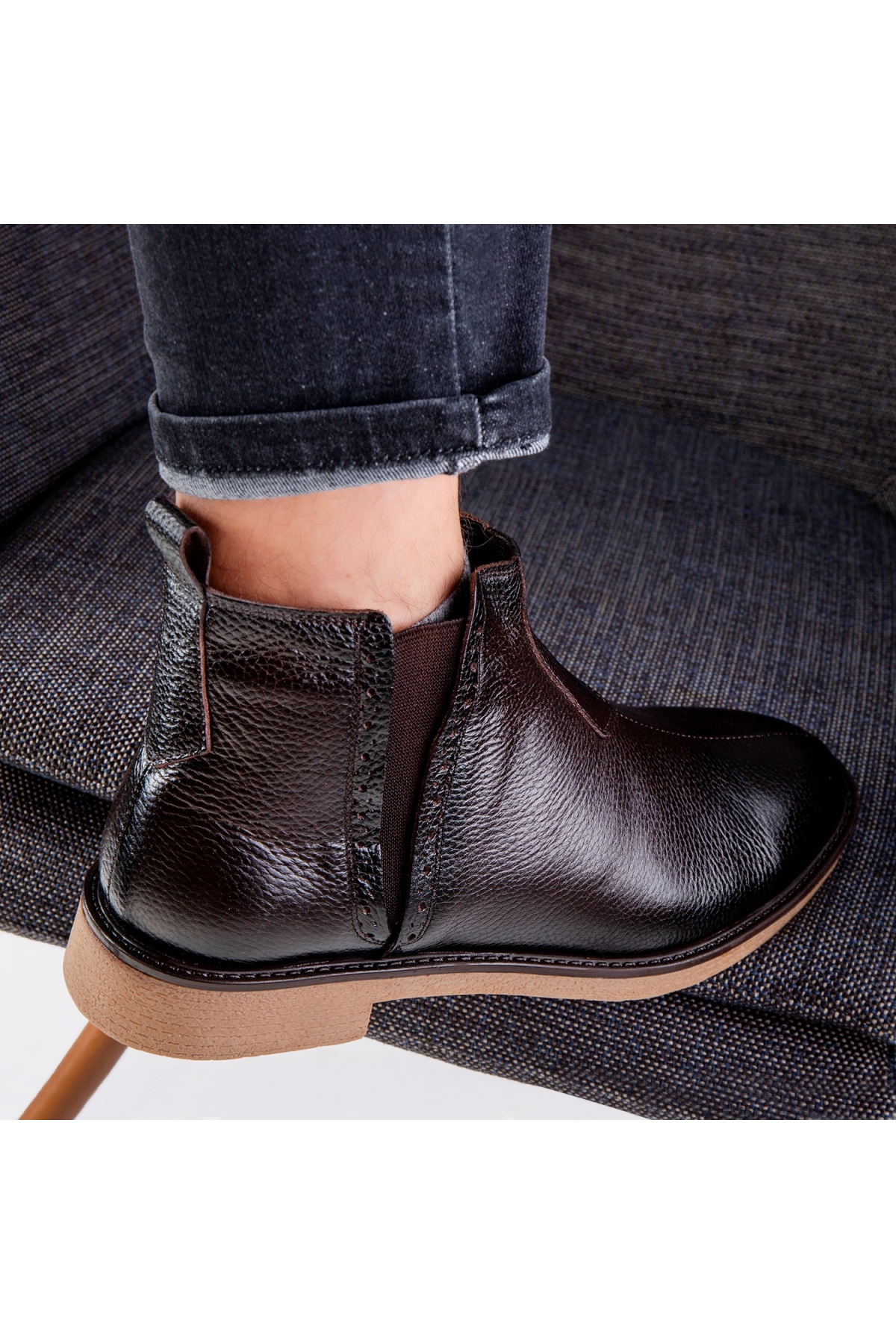 Leeds Hakiki Deri Kaydırmaz Taban Chelsea Günlük Bot - Görsel 5