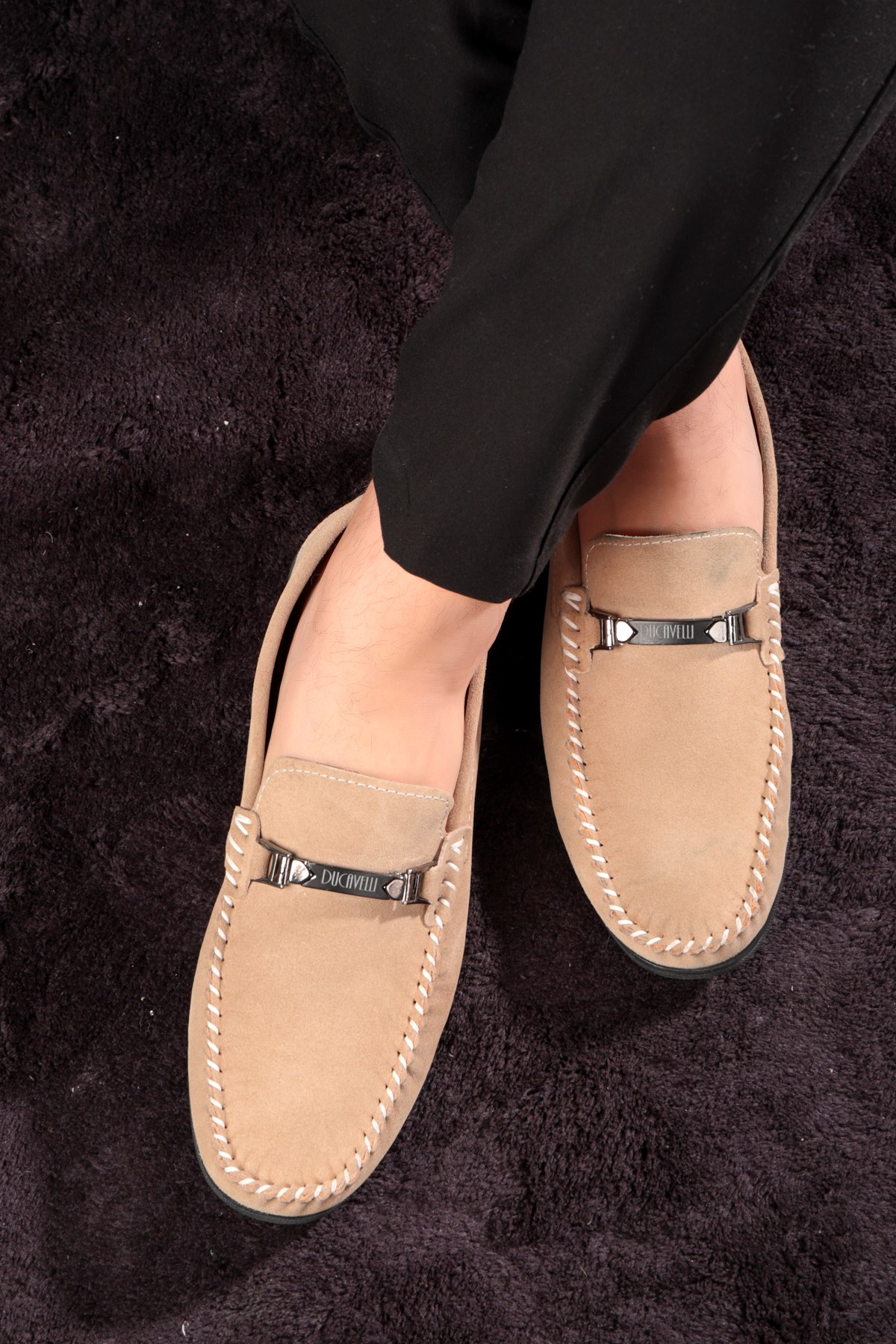 Halb Hakiki Deri Erkek Günlük Ayakkabı, Loafer Ayakkabı, Hafif Ayakkabı, Tokalı Loafer - Görsel 6