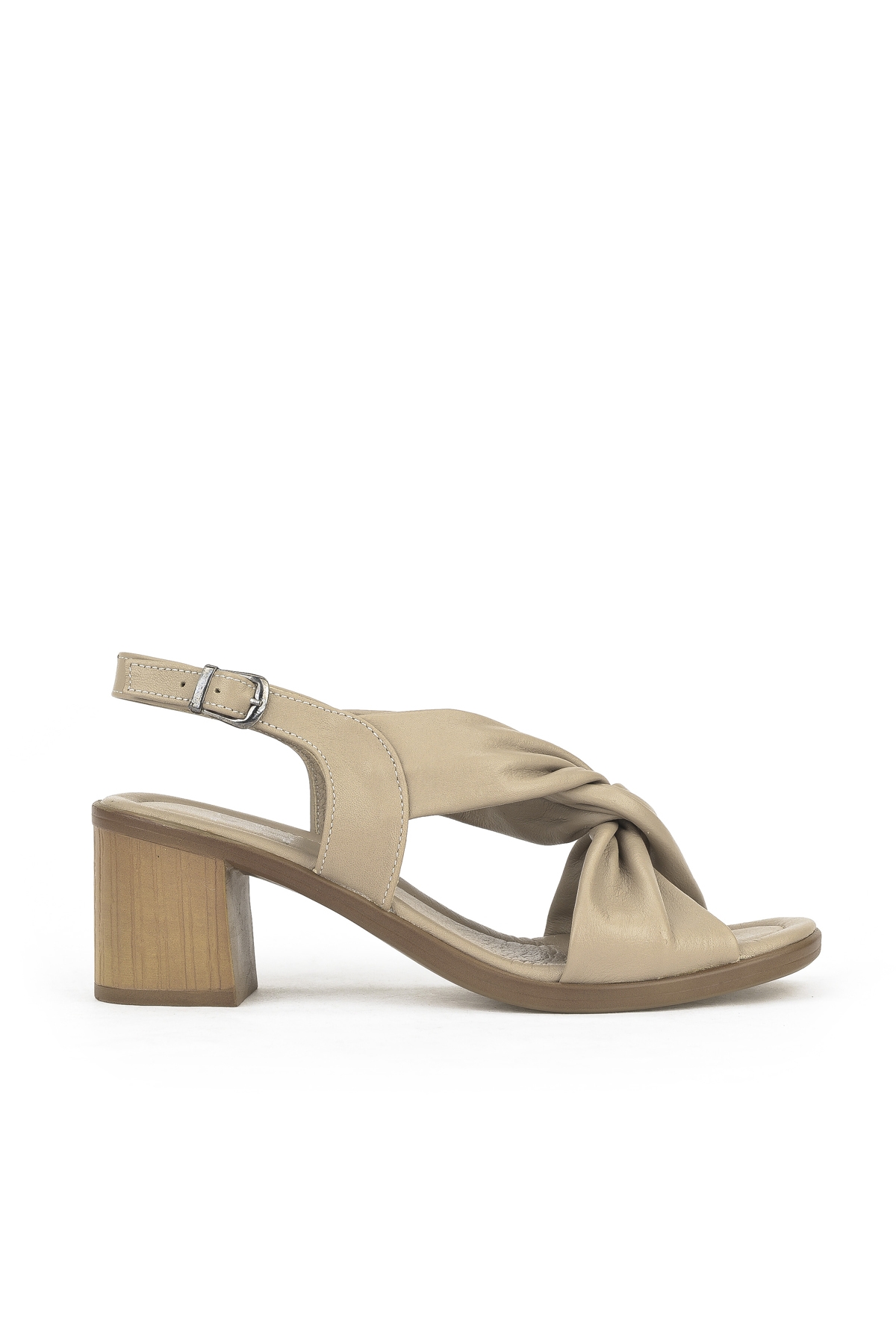 Ziya Beyaz Ziya Hakiki Kadın Deri Topuklu Sandalet