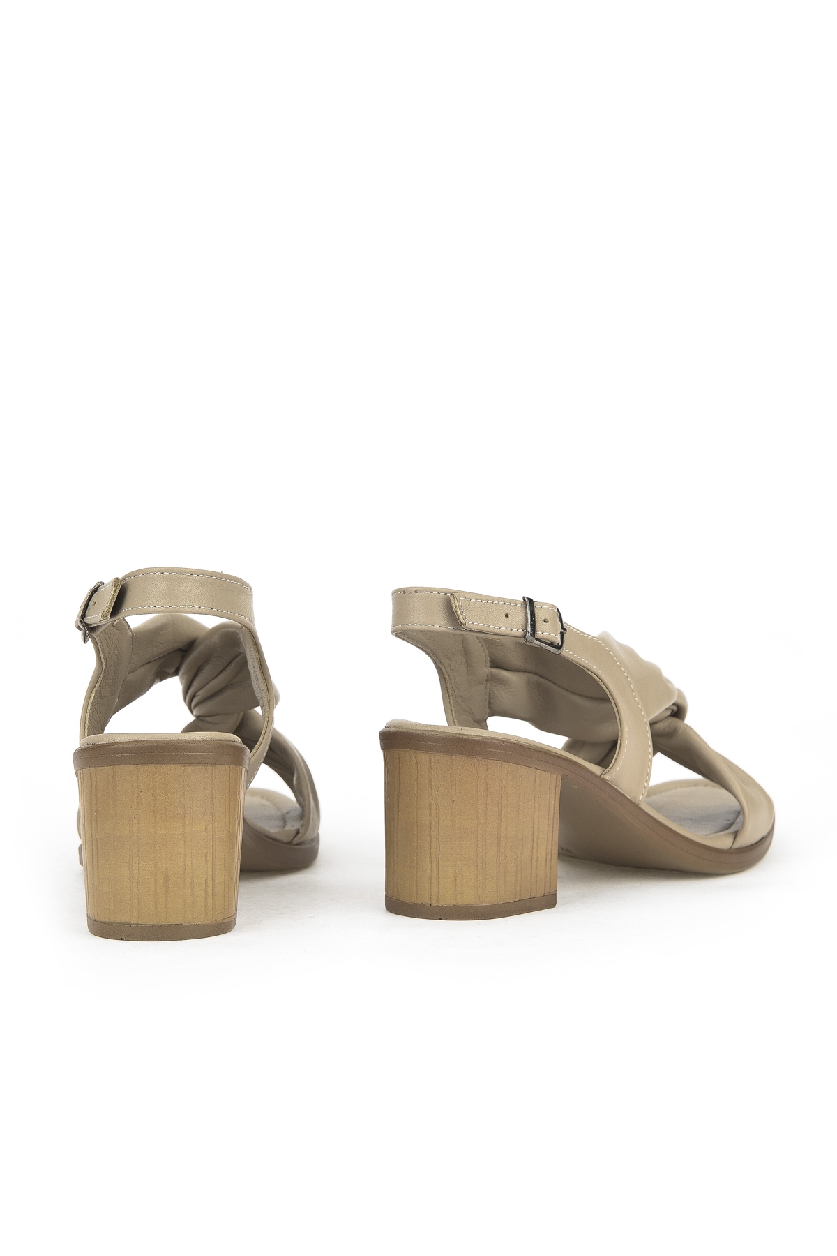 Ziya Beyaz Ziya Hakiki Kadın Deri Topuklu Sandalet