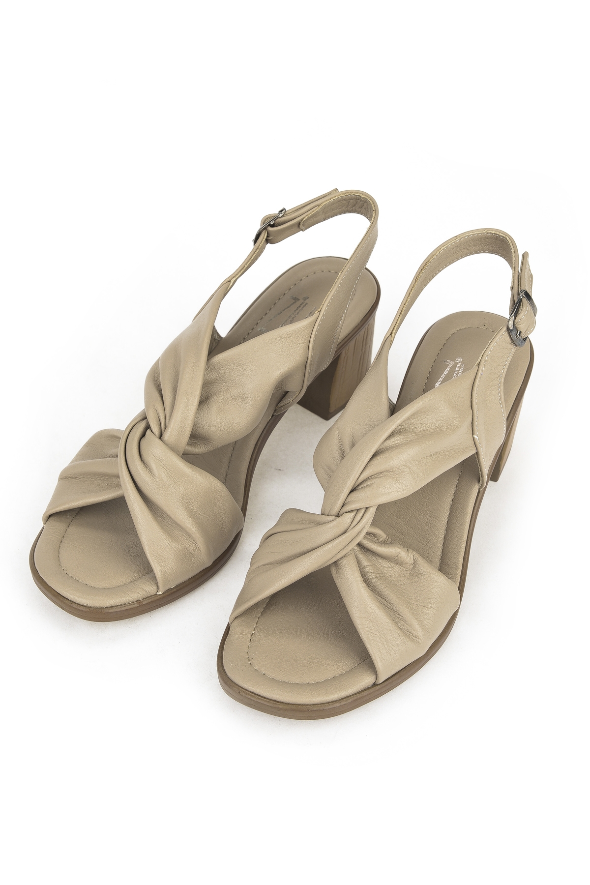 Ziya Beyaz Ziya Hakiki Kadın Deri Topuklu Sandalet