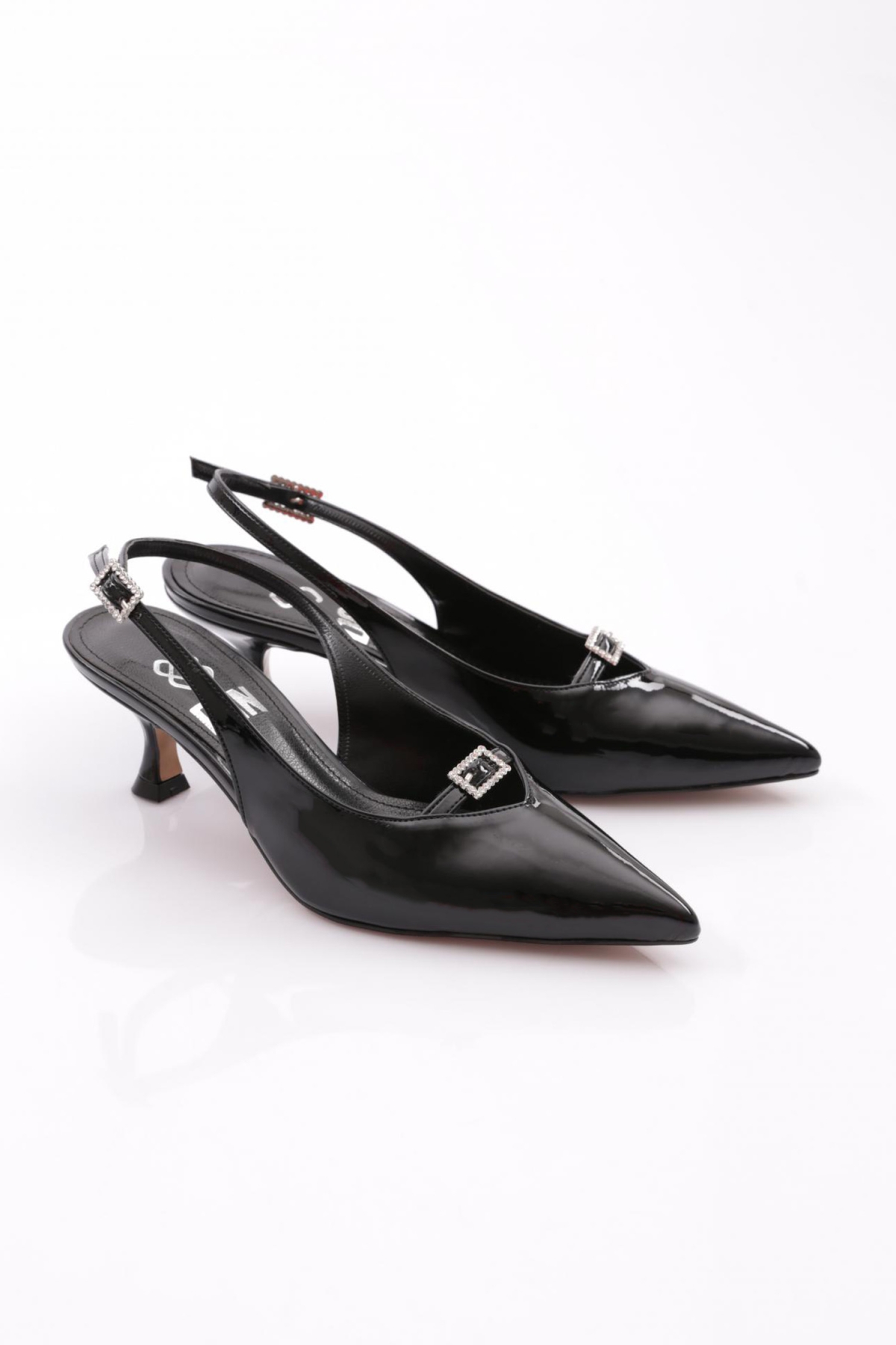 6857 Kadin Arkasi Açik Topuklu Ayakkabi - Görsel 3