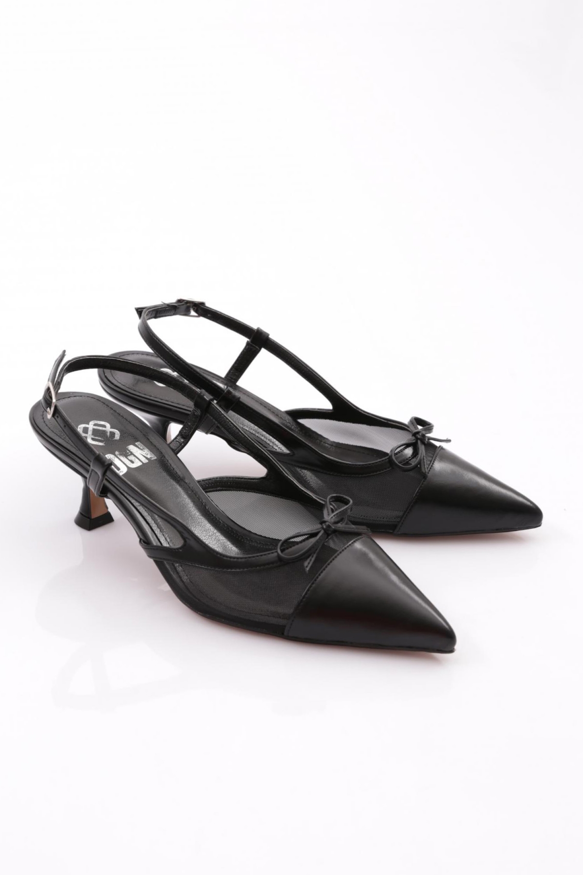 6856 Kadin İp Kurdela Desenli Topuklu Ayakkabi - Görsel 3