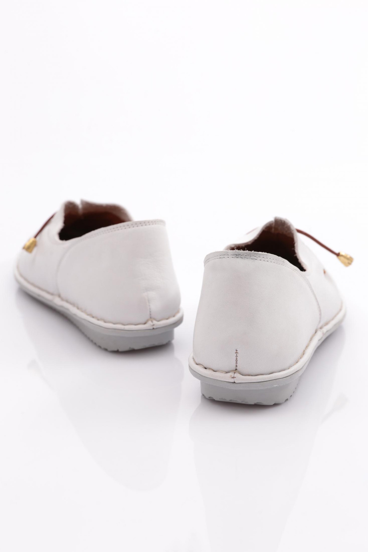 Dgn Dgn Beyaz E221 Kadin Dikiş Detayli Çiçek Süsleme Babet | Flo Beyaz - 4. görsel