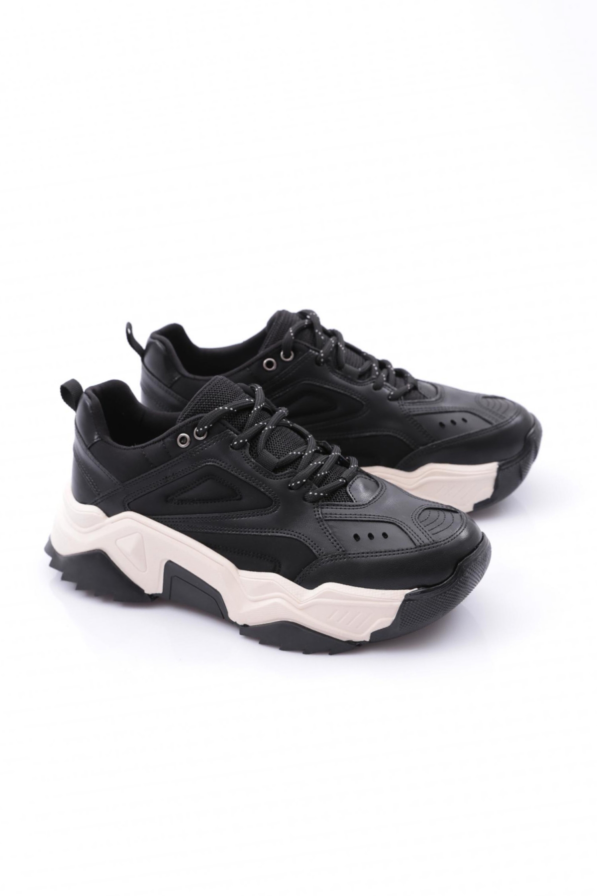 Dgn Dgn Siyah 65118 Kadin Bağcikli Sneaker Ayakkabi | Flo Siyah - 3. görsel