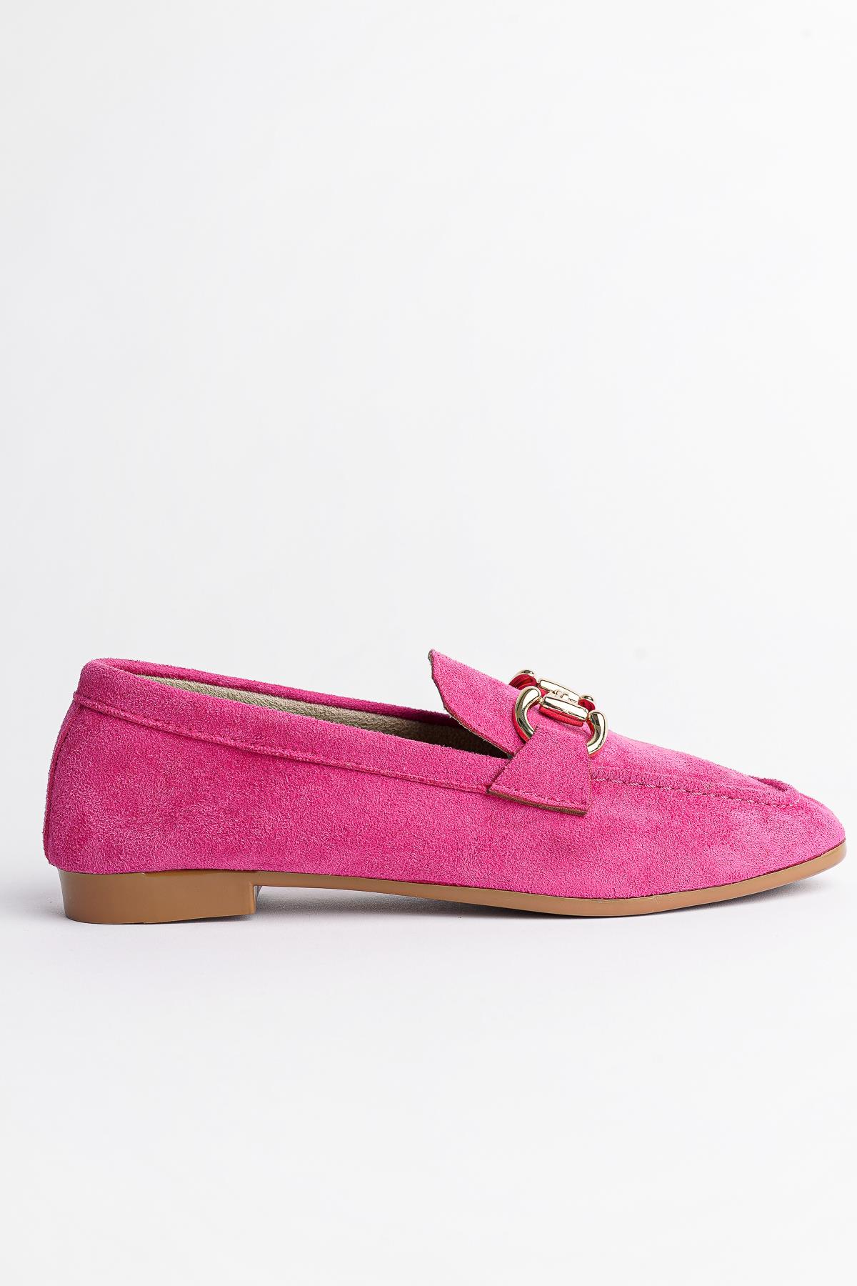 MONA Garantili Metal Tokalı Deri Kadın Loafer Günlük Ayakkabı - Görsel 6