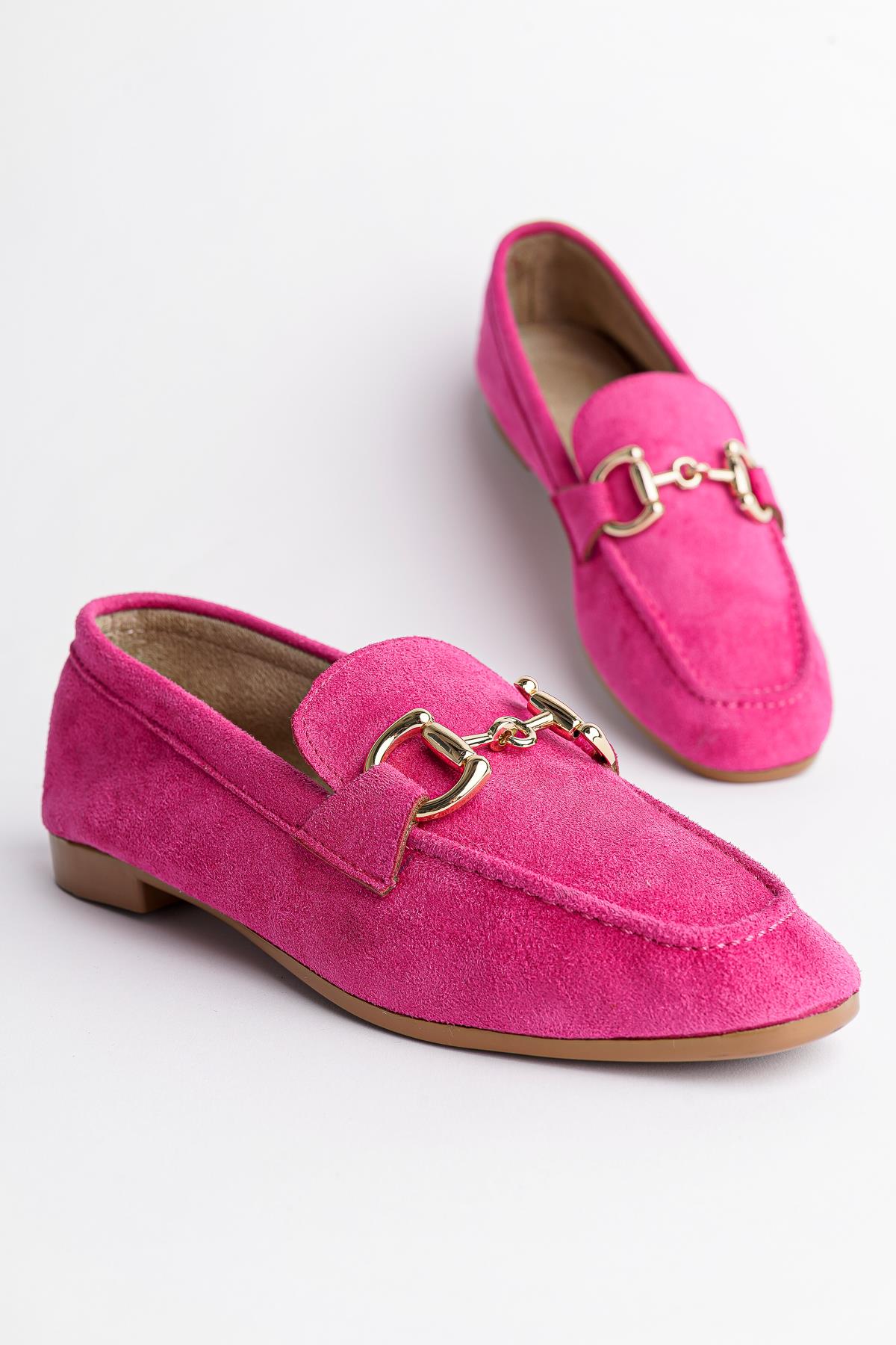 MONA Garantili Metal Tokalı Deri Kadın Loafer Günlük Ayakkabı - Görsel 7