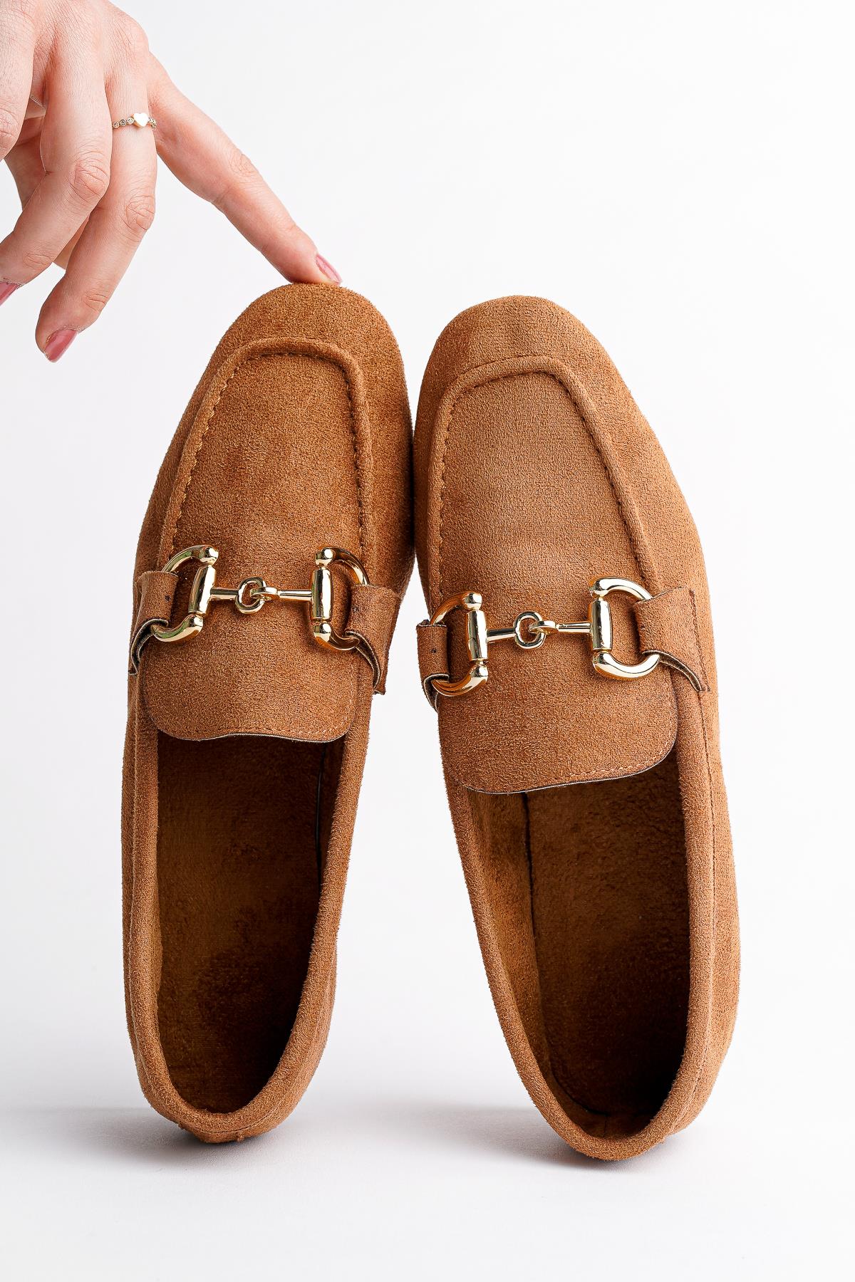 MONA Garantili Metal Tokalı Deri Kadın Loafer Günlük Ayakkabı - Görsel 4