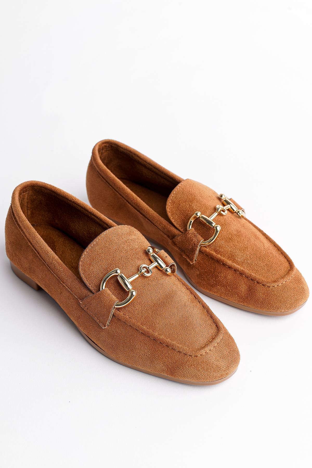 MONA Garantili Metal Tokalı Deri Kadın Loafer Günlük Ayakkabı - Görsel 6