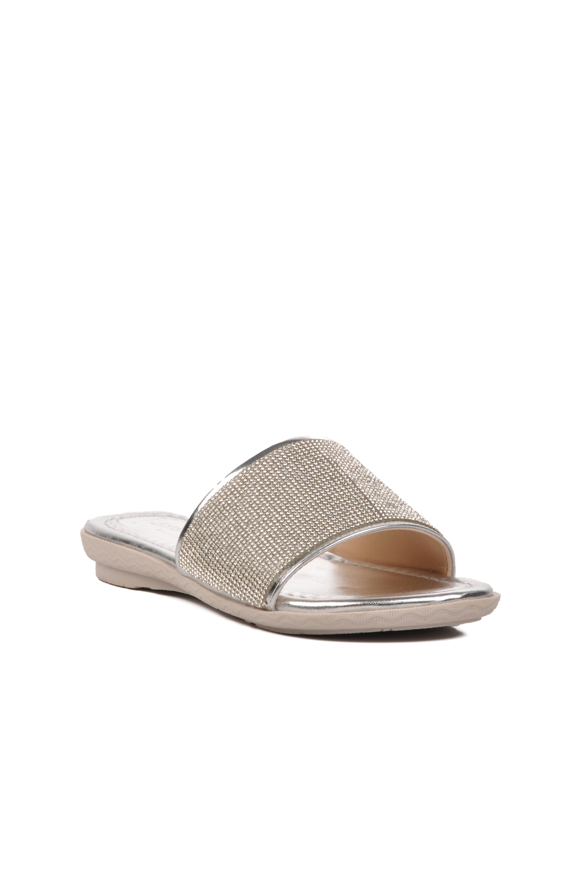 246012 Gümüş Taşlı Kadın Terlik - Görsel 4