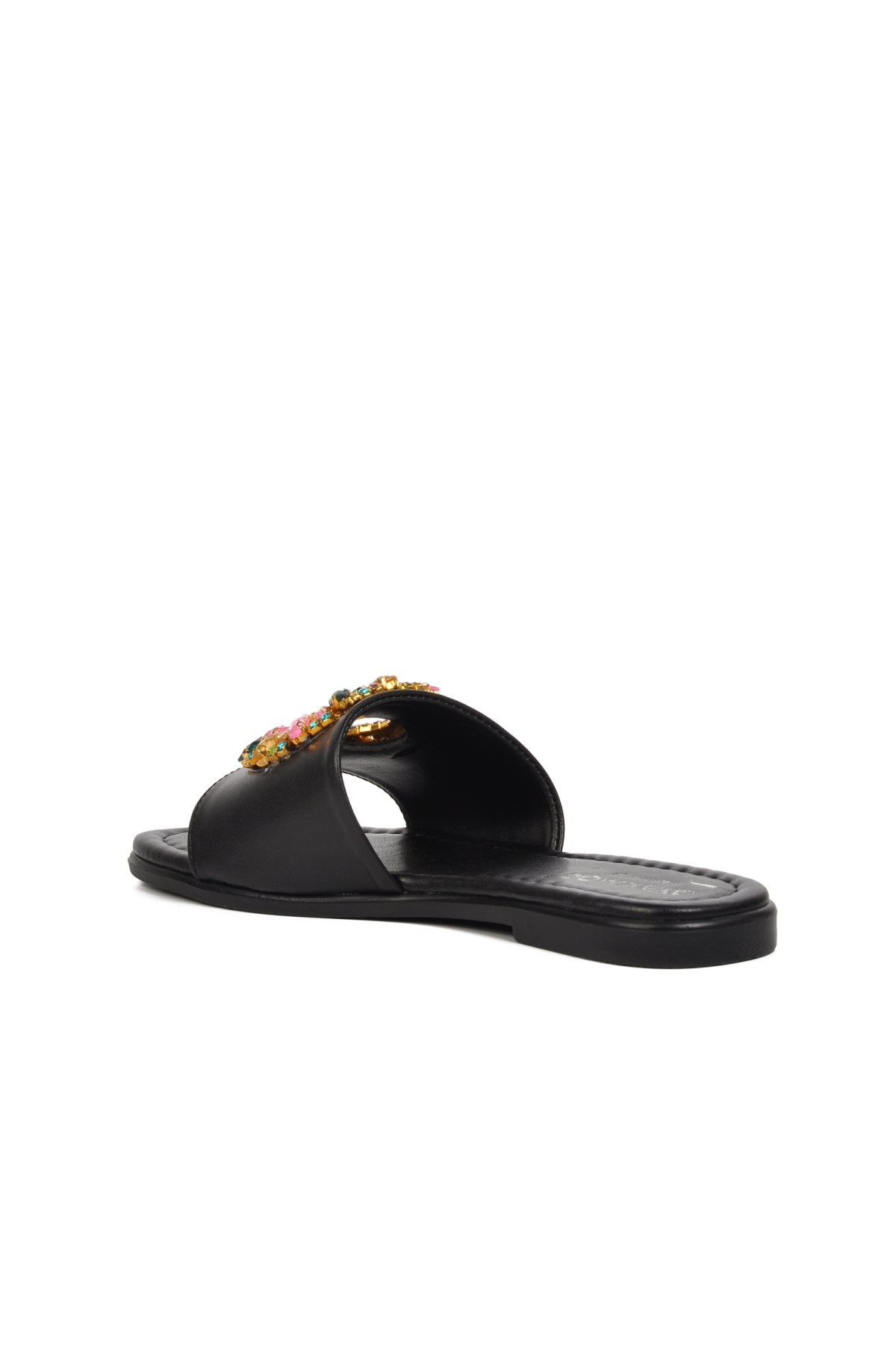 246017 Siyah Taşlı Kadın Terlik - Görsel 5
