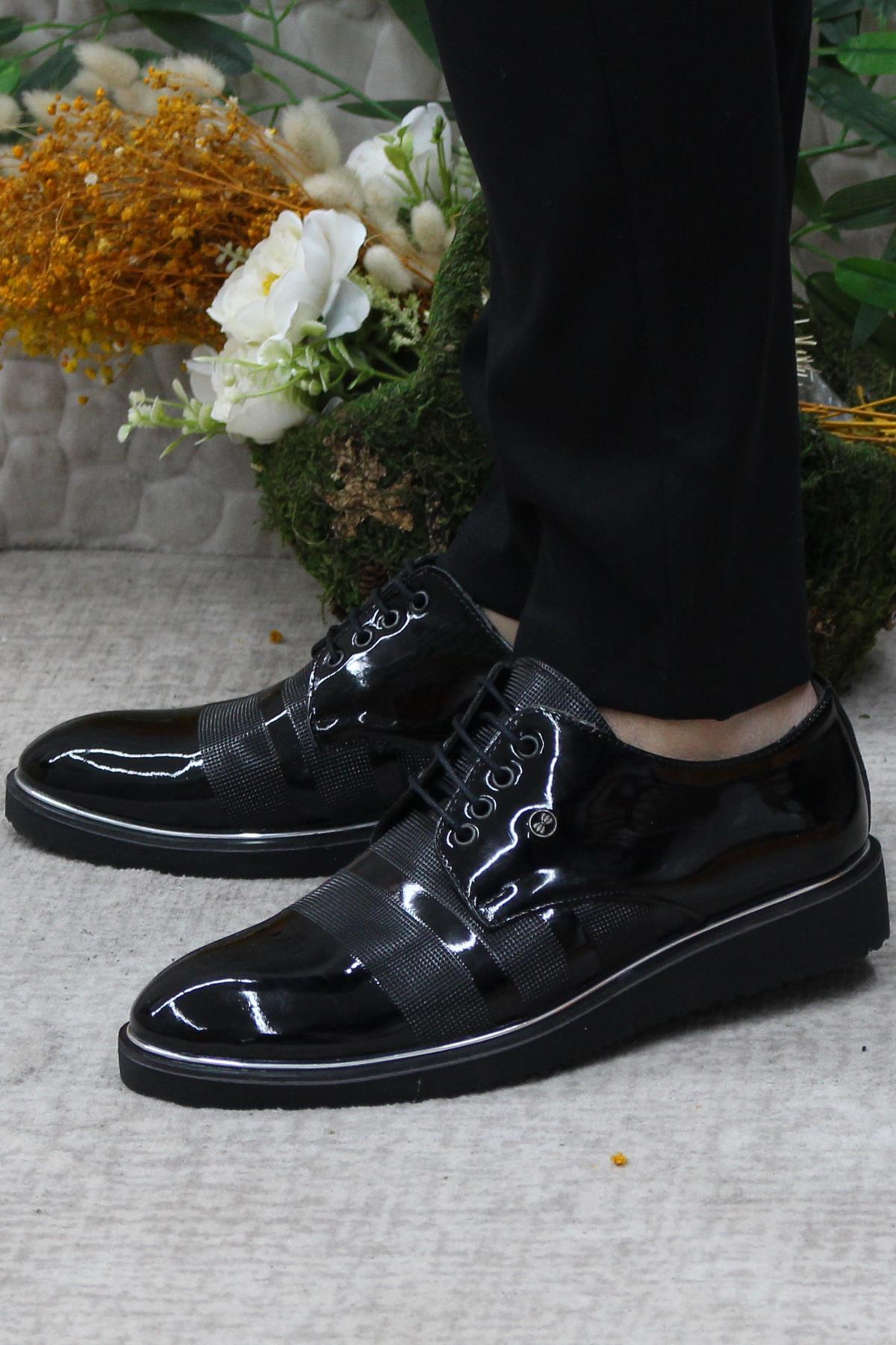 Rasgo 2706 Siyah Rugan Eva Taban Hafif Erkek Ayakkabı - Görsel 4