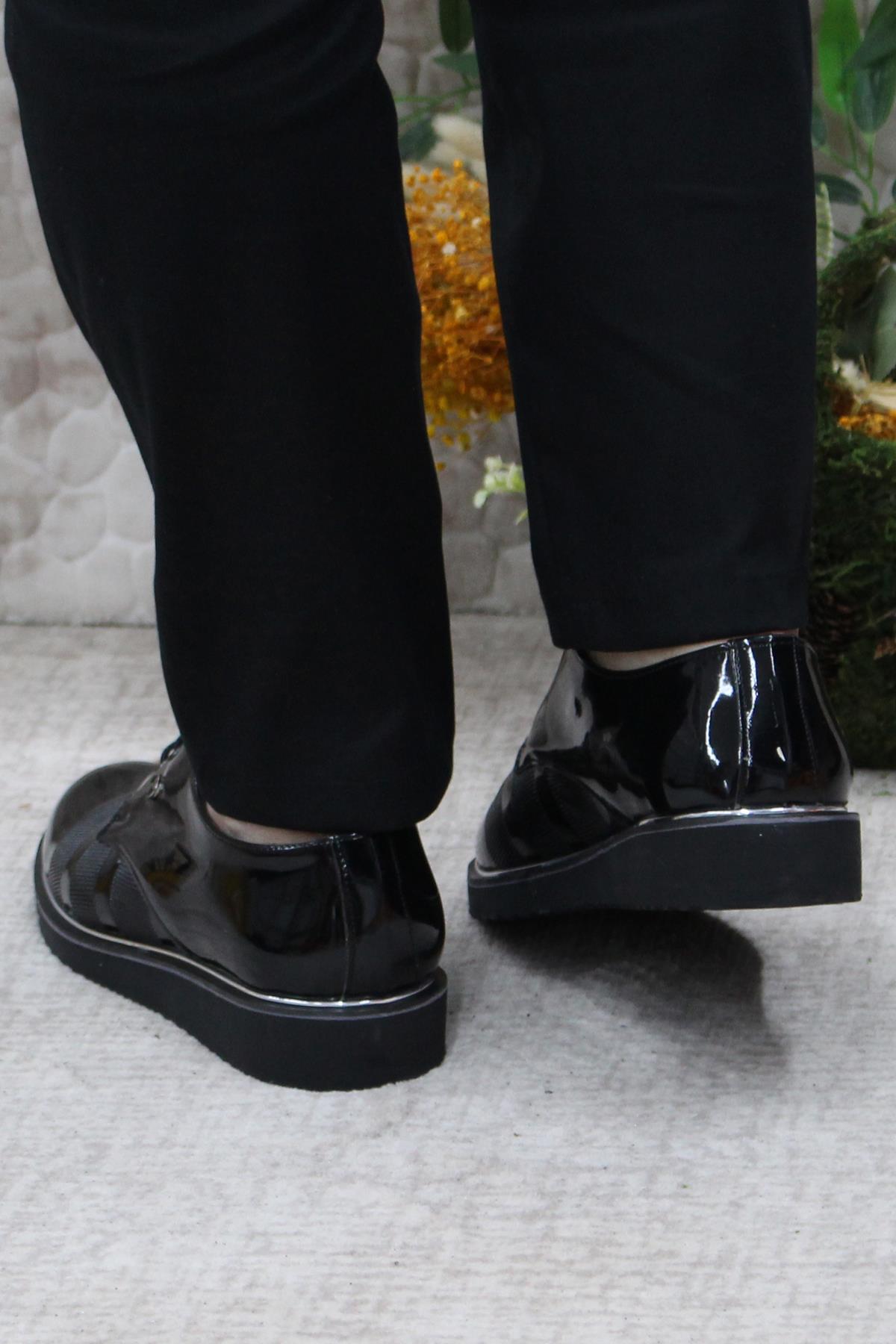 Rasgo 2706 Siyah Rugan Eva Taban Hafif Erkek Ayakkabı - Görsel 5