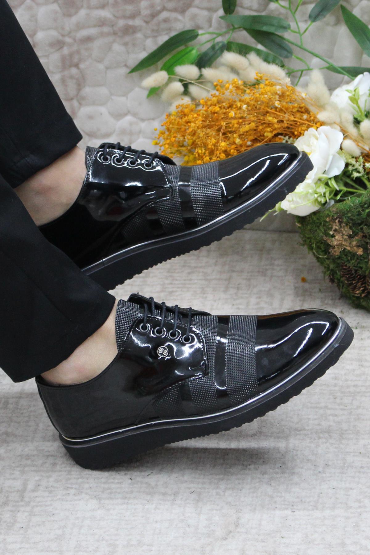 Rasgo 2706 Siyah Rugan Eva Taban Hafif Erkek Ayakkabı - Görsel 6