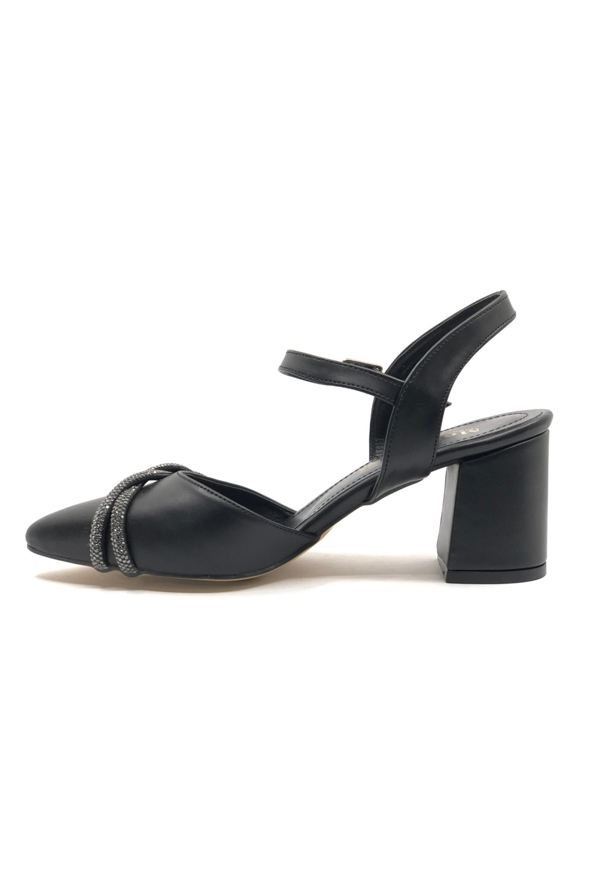 Çapraz Burgu Taş Detaylı 6 cm Topuklu Kadın Klasik Ayakkabı - Görsel 4